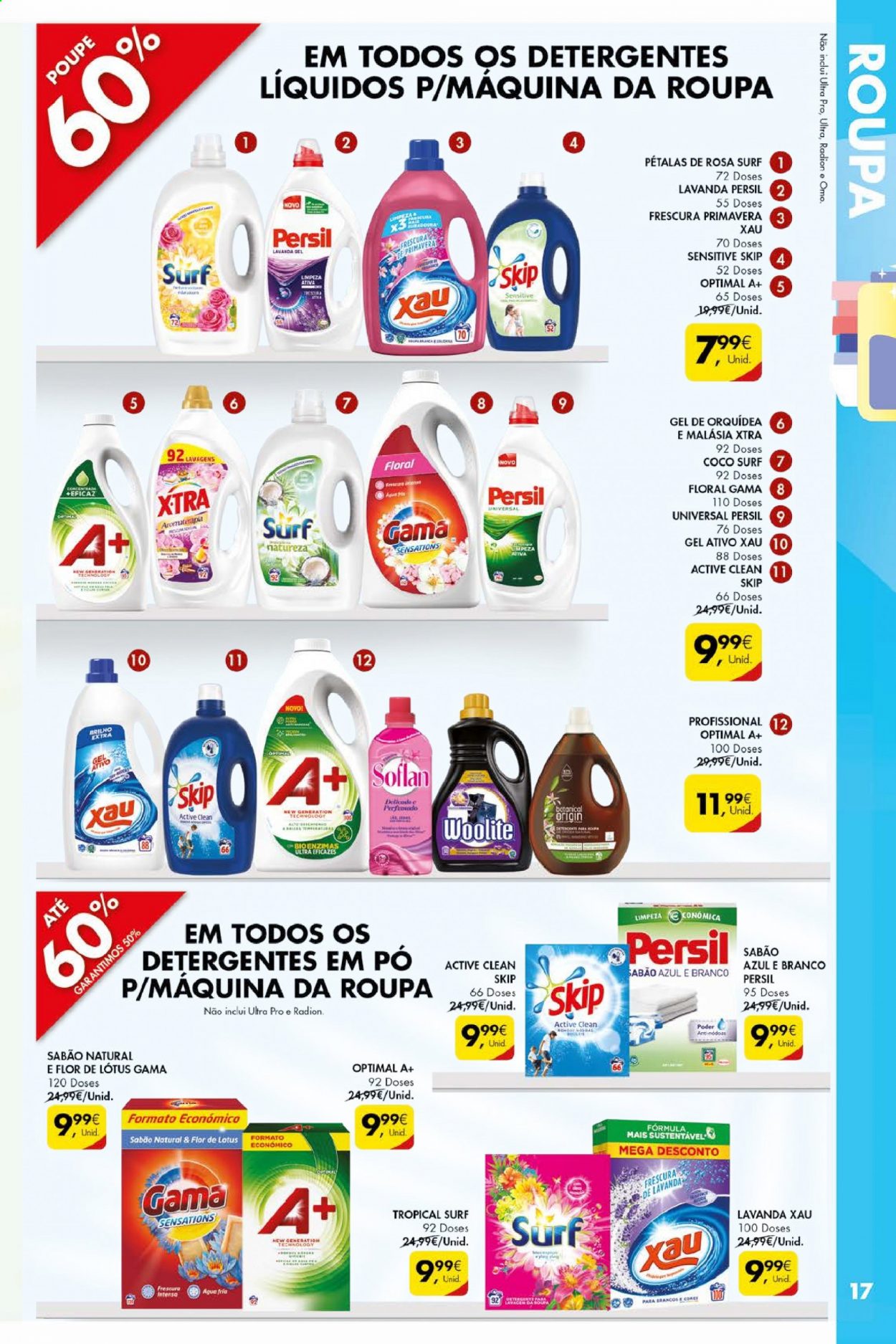 thumbnail - Folheto Pingo Doce - 22.6.2021 - 5.7.2021 - Produtos em promoção - Persil, coco, detergente, Woolite, sabão, OMO, orquídea. Página 17.