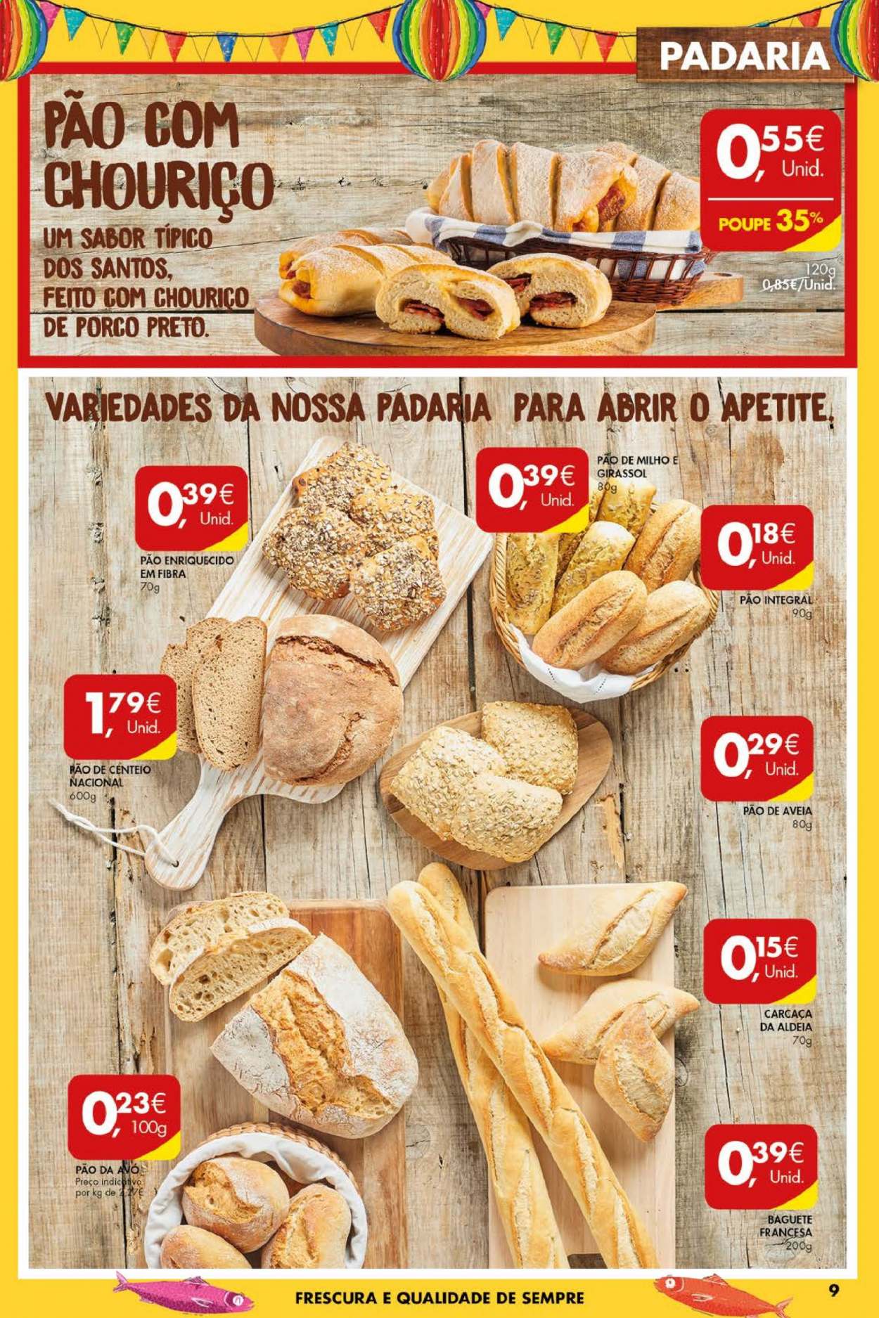 thumbnail - Folheto Pingo Doce - 22.6.2021 - 28.6.2021 - Produtos em promoção - pão, baguete. Página 9.