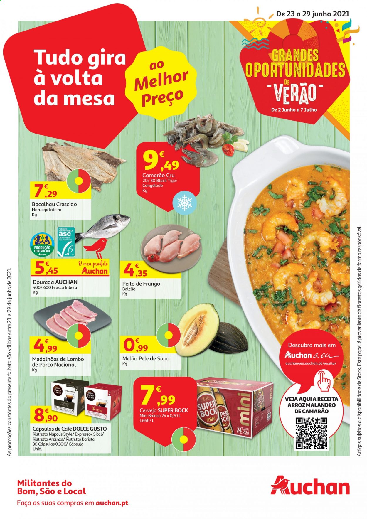 Folheto Auchan - 23.6.2021 - 29.6.2021. Página 1