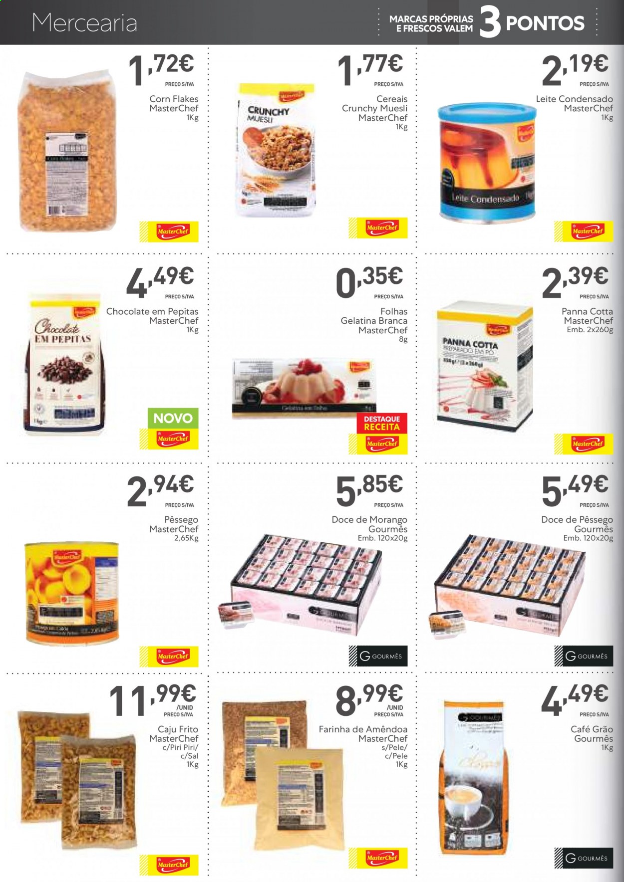 thumbnail - Folheto Recheio - 13.7.2021 - 2.8.2021 - Produtos em promoção - chocolate, farinha, gelatina, leite condensado, sucrilhos, cereais, caju, café. Página 28.