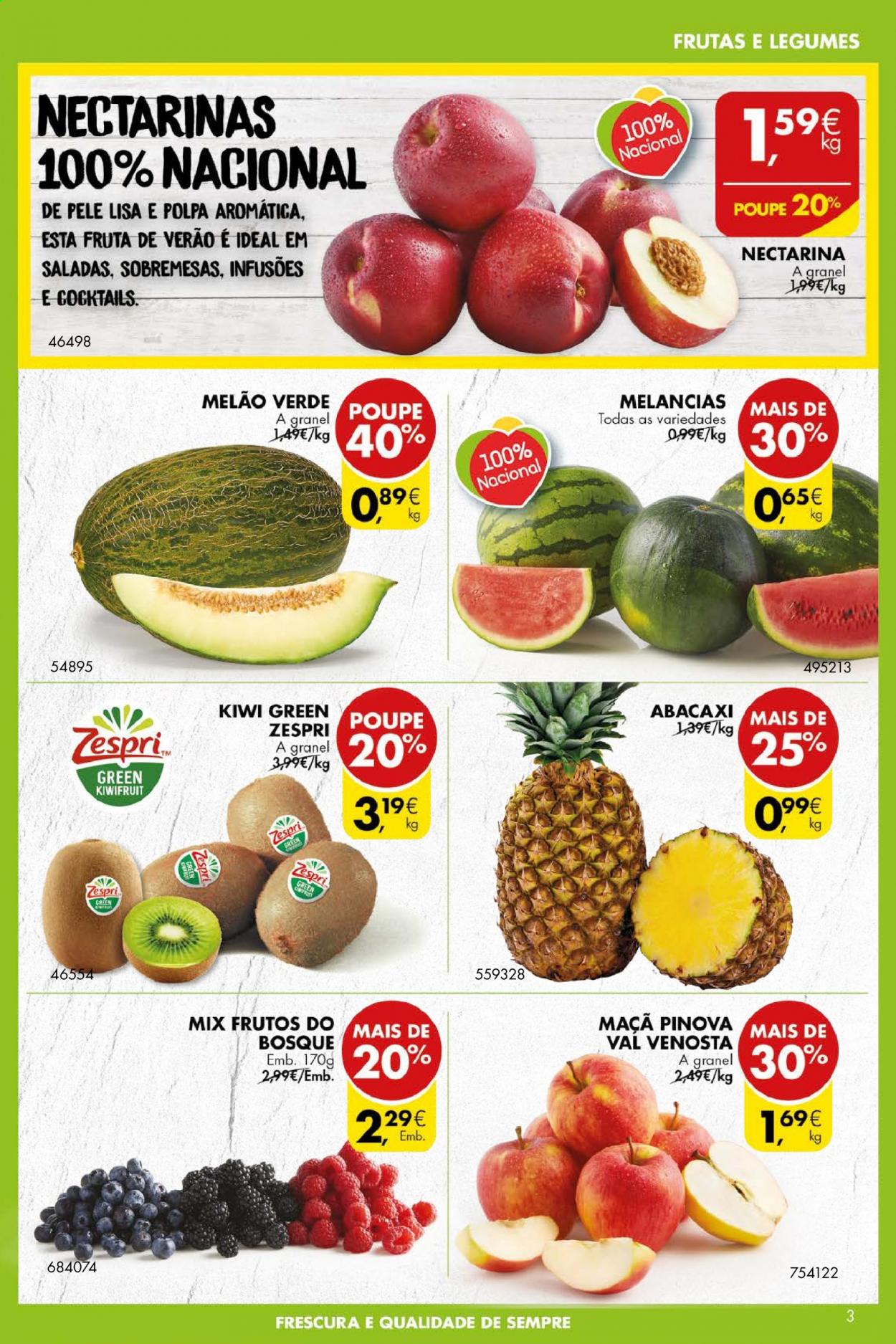 thumbnail - Folheto Pingo Doce - 13.7.2021 - 19.7.2021 - Produtos em promoção - maçã, kiwi, melão, melancia, nectarinas, melão verde. Página 3.
