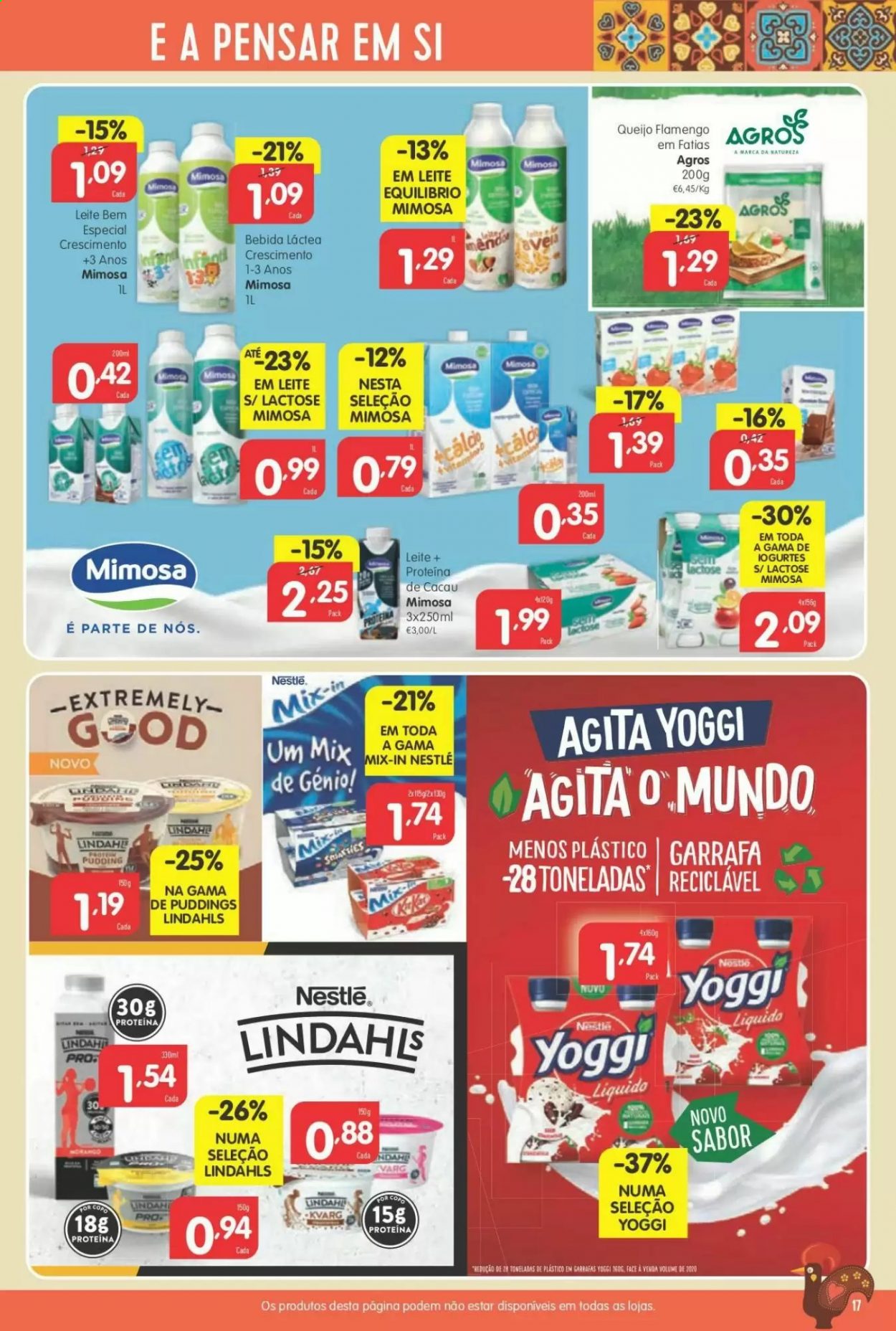 thumbnail - Folheto Minipreço - 22.7.2021 - 28.7.2021 - Produtos em promoção - queijo, queijo flamengo, Mimosa, leite, bebida lactea, Nestlé, garrafa, copo. Página 17.