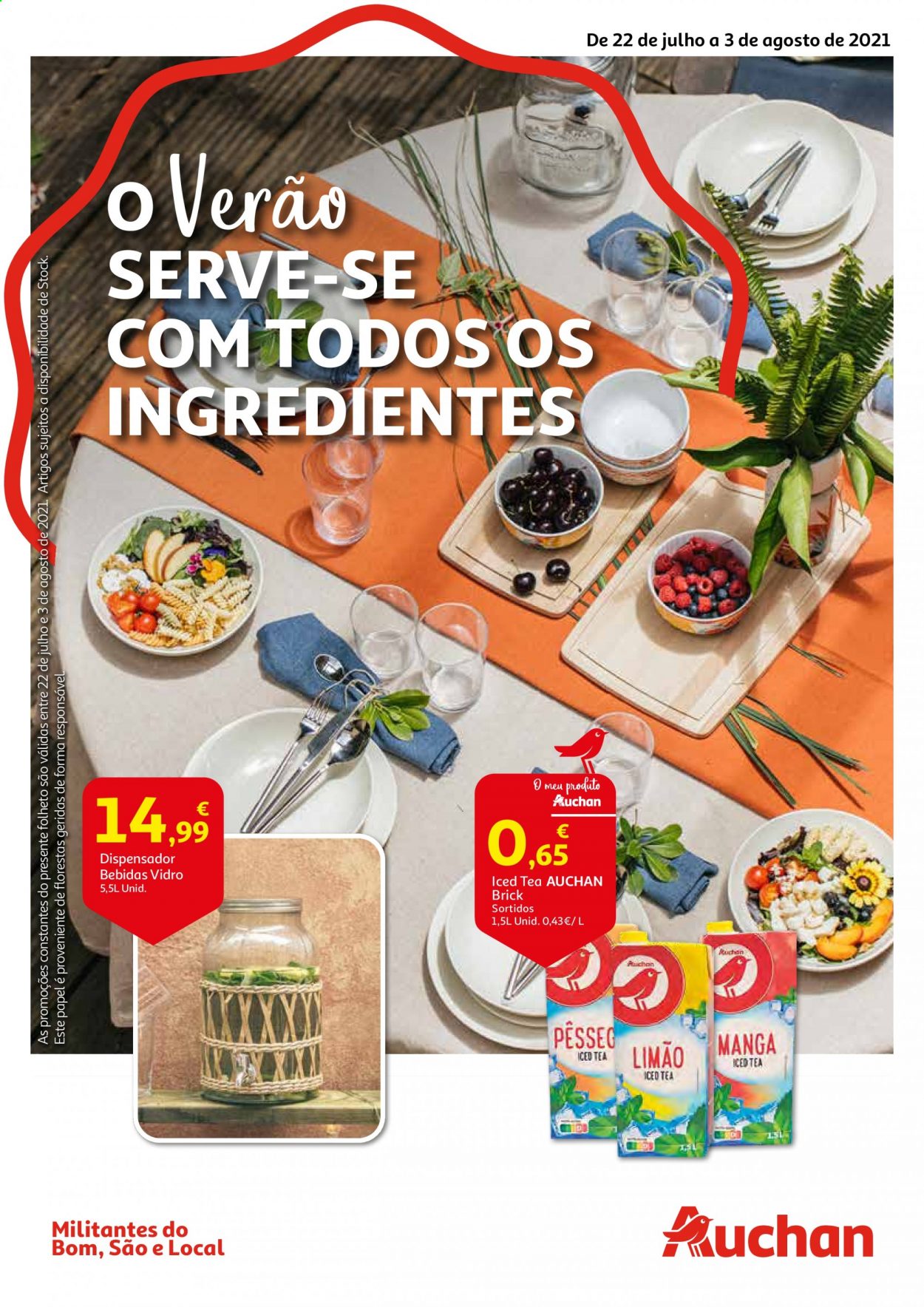 Folheto Auchan - 22.7.2021 - 3.8.2021. Página 1