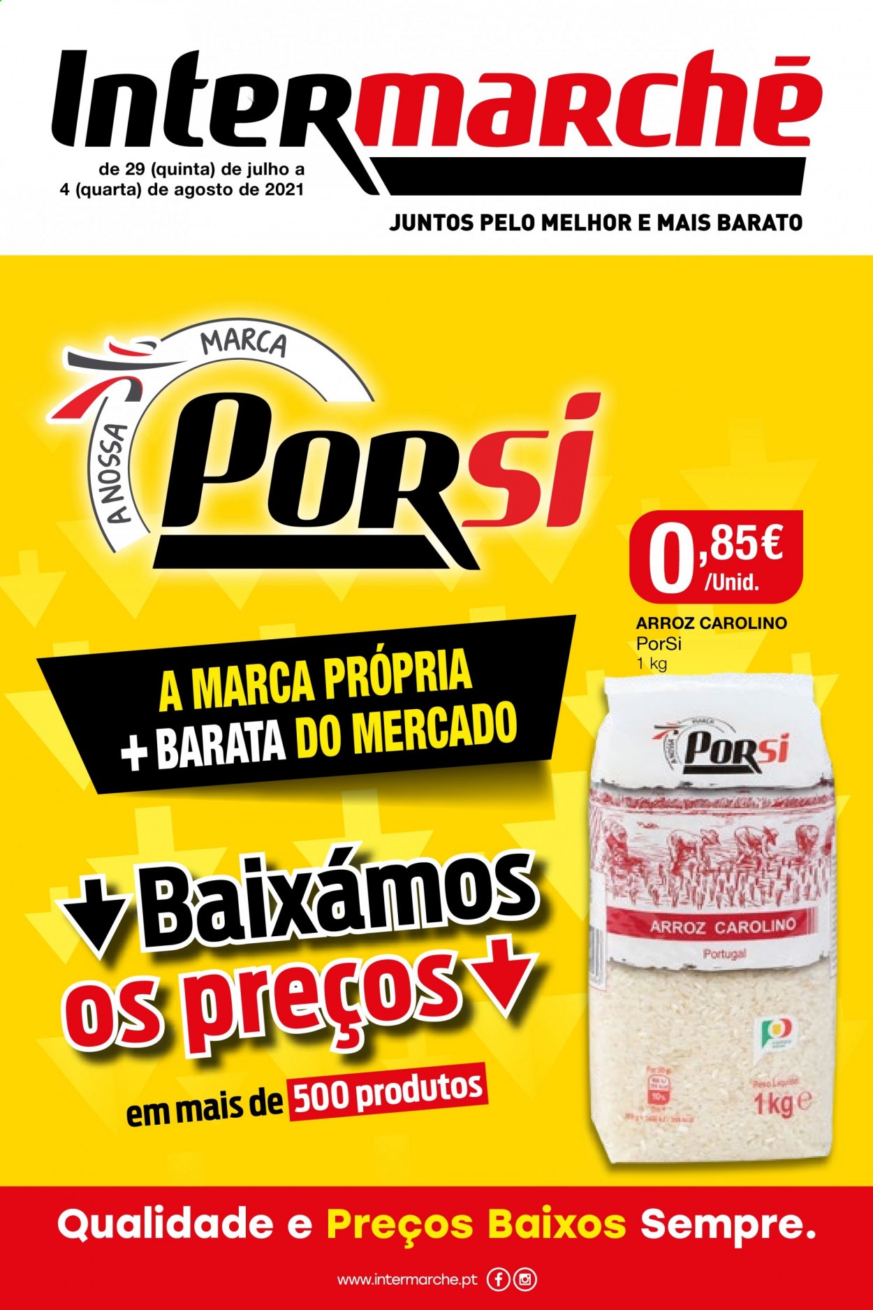 thumbnail - Folheto Intermarché - 29.7.2021 - 4.8.2021 - Produtos em promoção - arroz. Página 1.