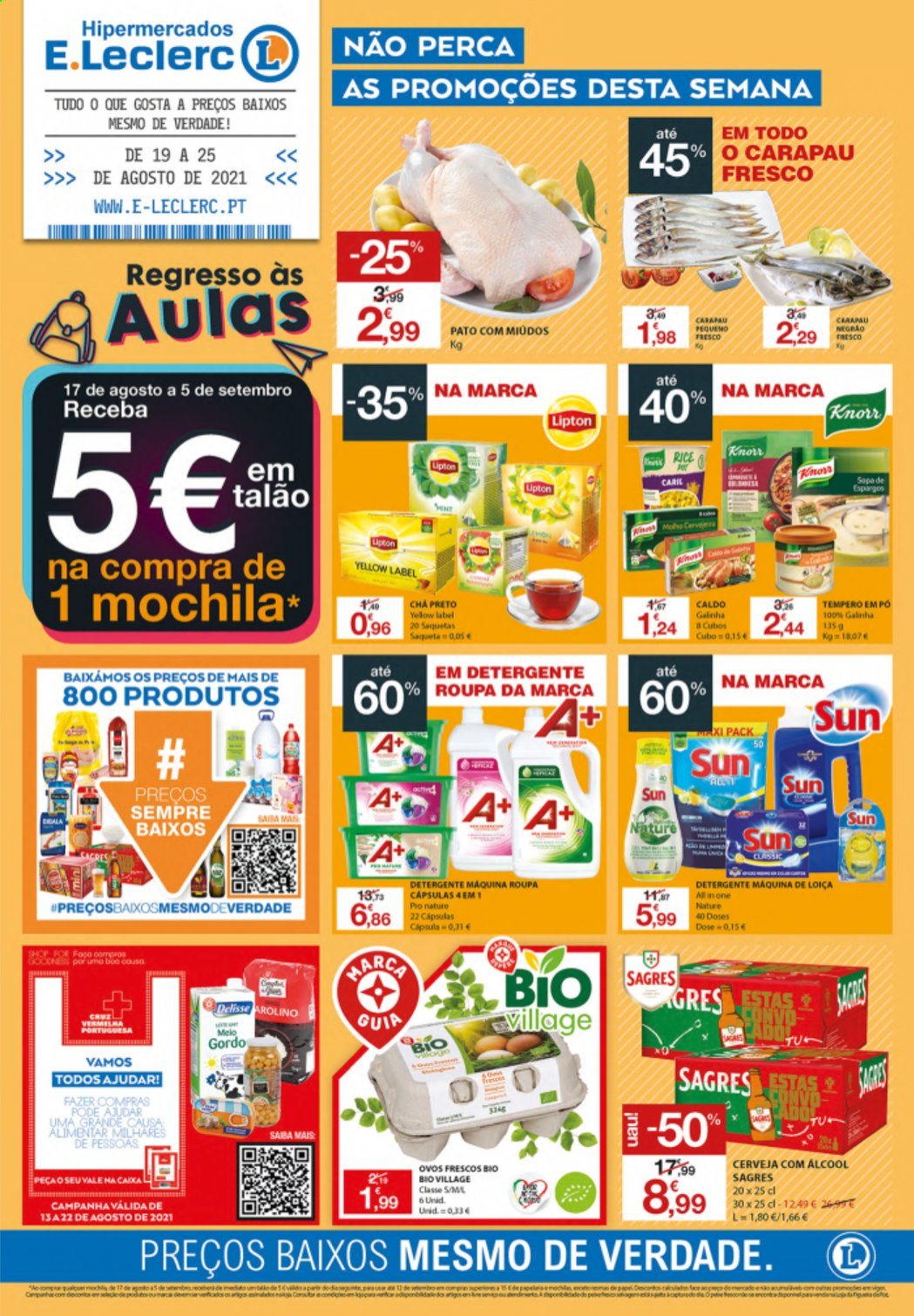 Folheto E.Leclerc - 19.8.2021 - 25.8.2021. Página 1