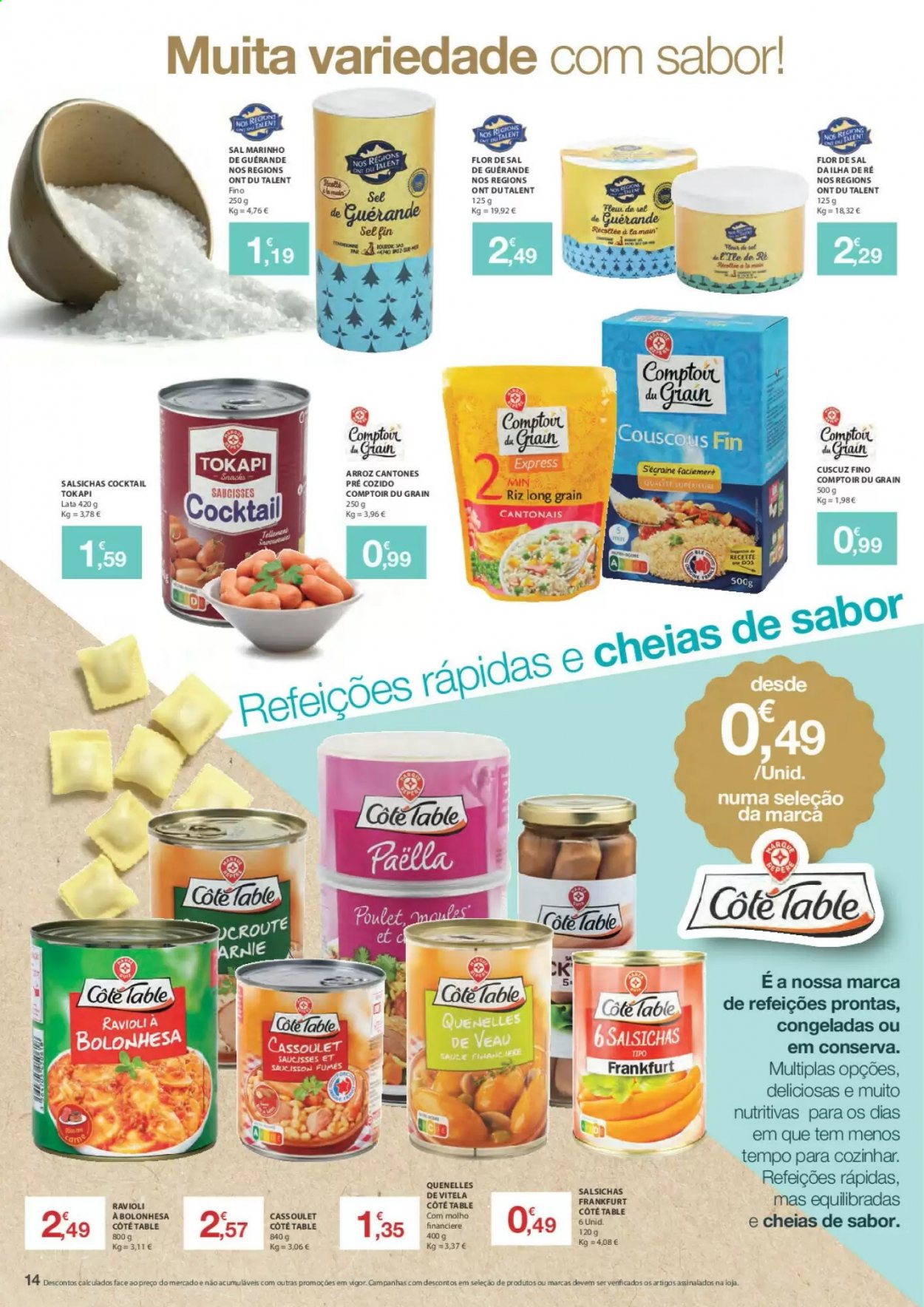 thumbnail - Folheto E.Leclerc - 1.9.2021 - 30.9.2021 - Produtos em promoção - paella, prato pronto, ravioli, salsicha, arroz, couscous. Página 14.