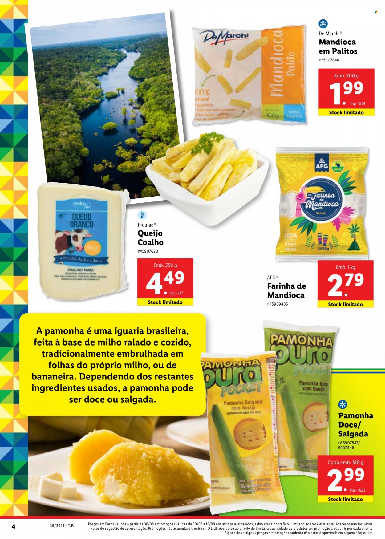 thumbnail - Folheto Lidl - 30.8.2021 - 19.9.2021 - Produtos em promoção - mandioca, queijo, farinha, farinha de mandioca. Página 4.