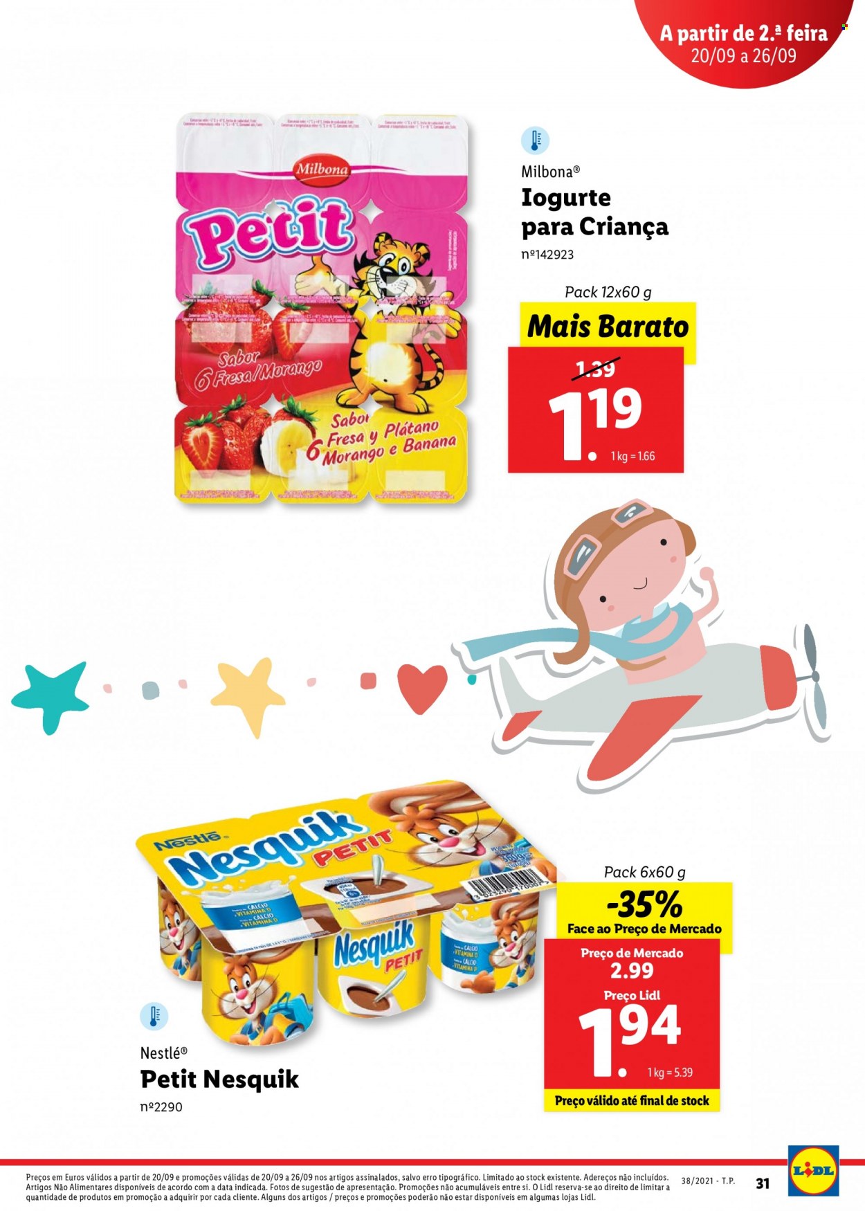 thumbnail - Folheto Lidl - 20.9.2021 - 26.9.2021 - Produtos em promoção - iogurte, Nesquik, Nestlé. Página 31.
