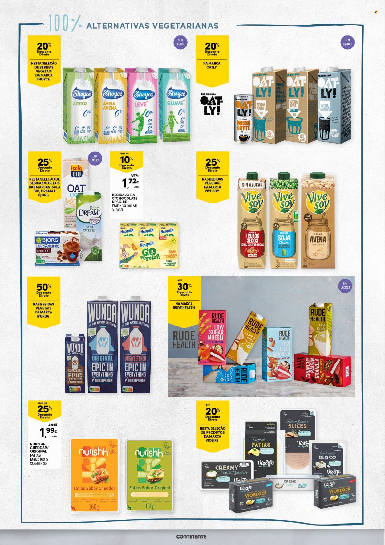 thumbnail - Folheto Continente - 21.9.2021 - 3.10.2021 - Produtos em promoção - cheddar, Nesquik, granola, bebida. Página 12.