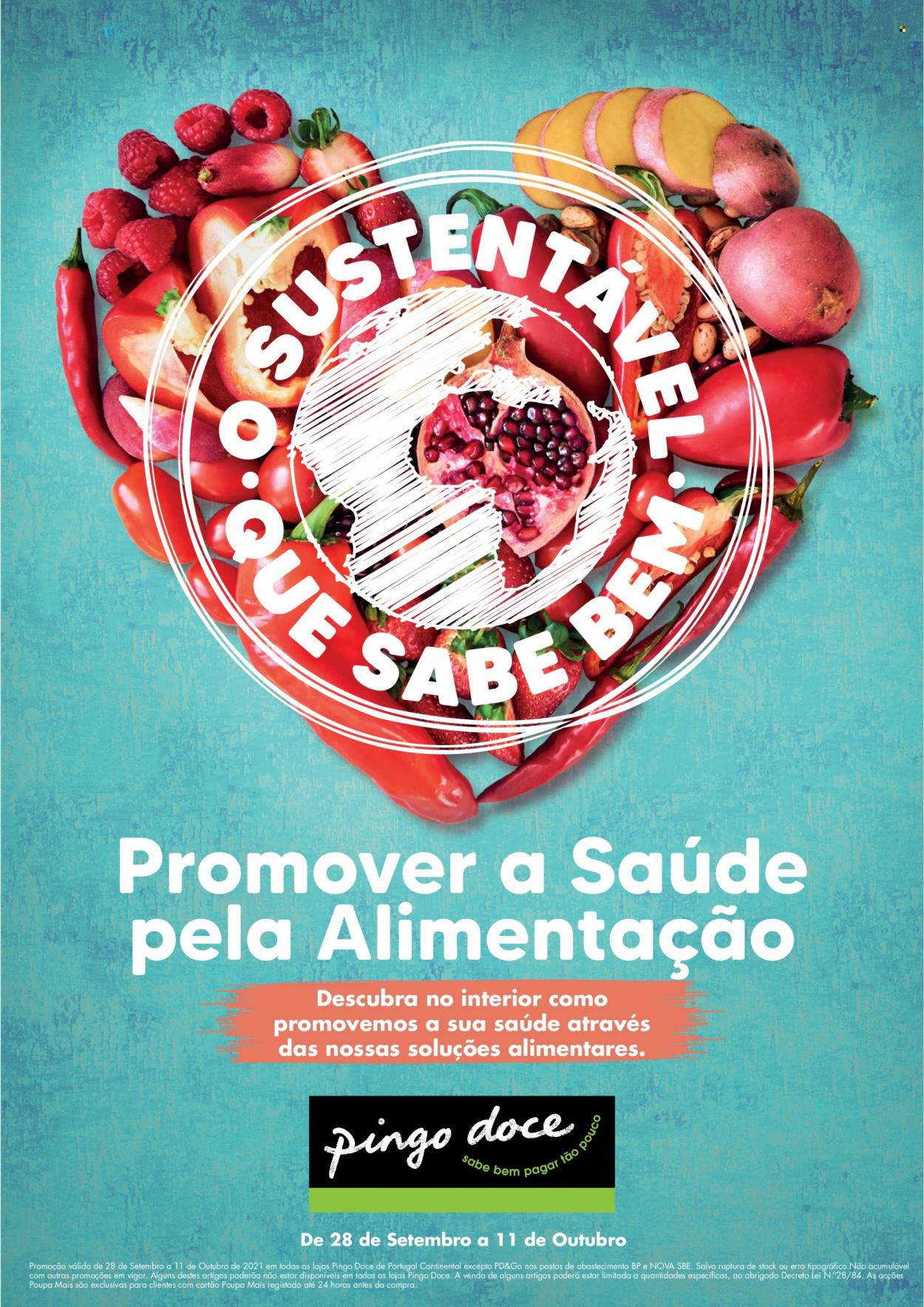 Folheto Pingo Doce - 28.9.2021 - 11.10.2021. Página 1
