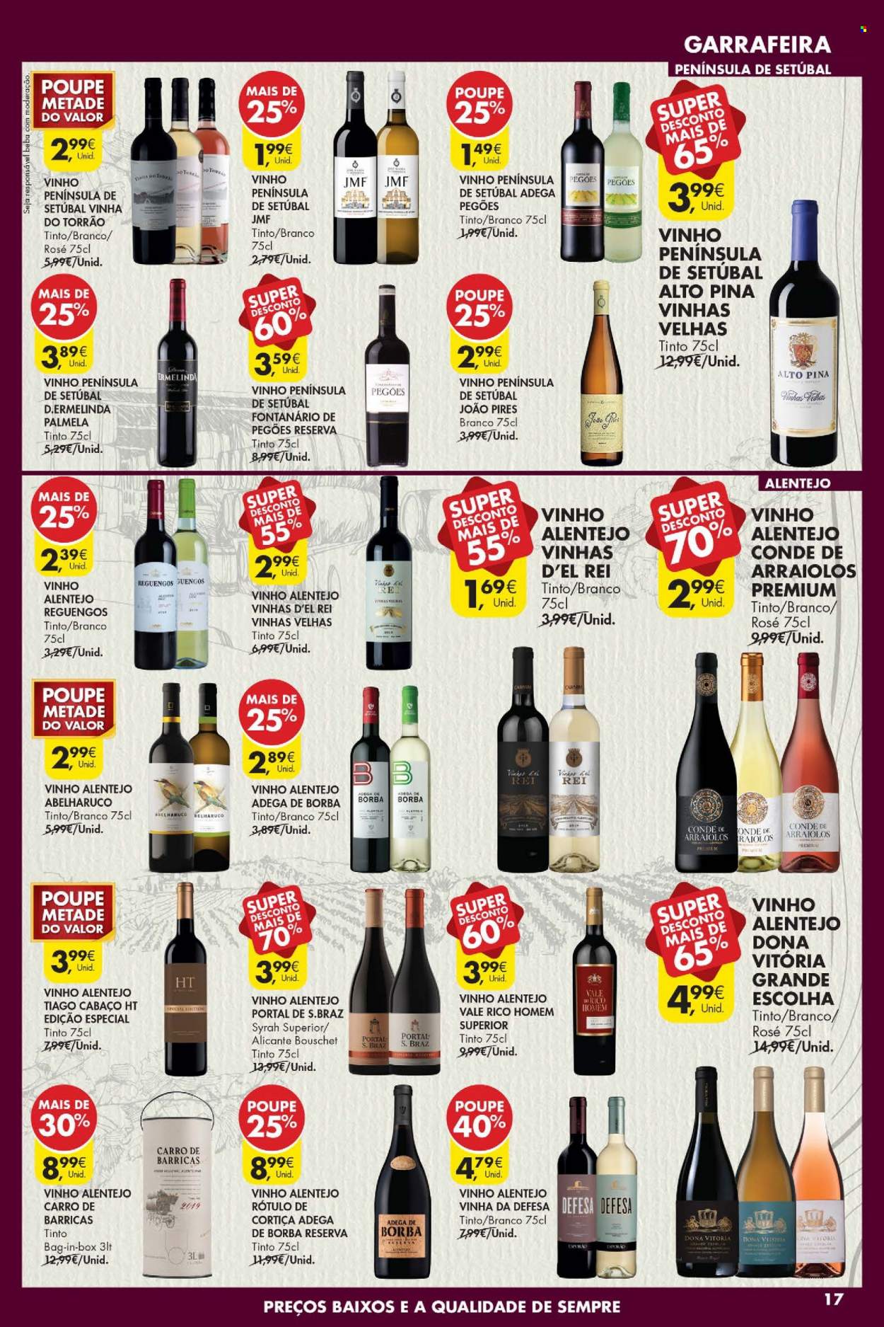 thumbnail - Folheto Pingo Doce - 12.10.2021 - 18.10.2021 - Produtos em promoção - vinho tinto, syrah, Vinho Alentejo. Página 17.