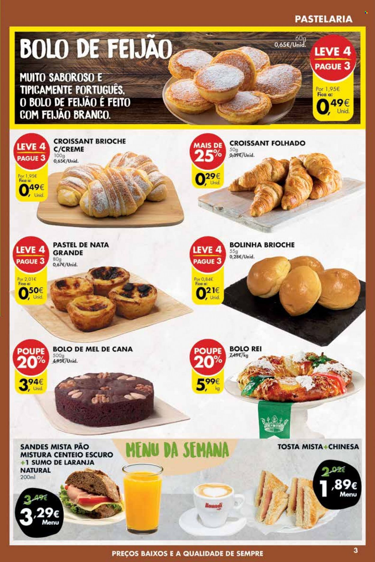 thumbnail - Folheto Pingo Doce - 12.10.2021 - 18.10.2021 - Produtos em promoção - pão, brioche, croissant, sumo de laranja, sumo. Página 3.
