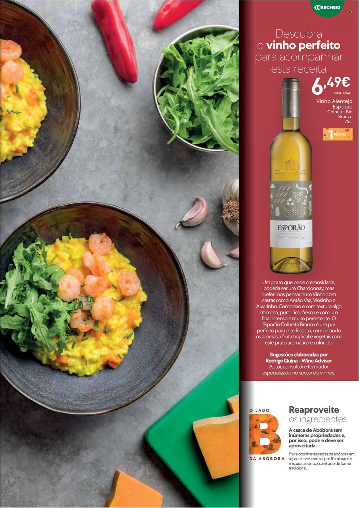 thumbnail - Folheto Recheio - 7.10.2021 - 27.10.2021 - Produtos em promoção - arroz, água, Chardonnay, vinho branco, Vinho Alentejo, prato. Página 29.