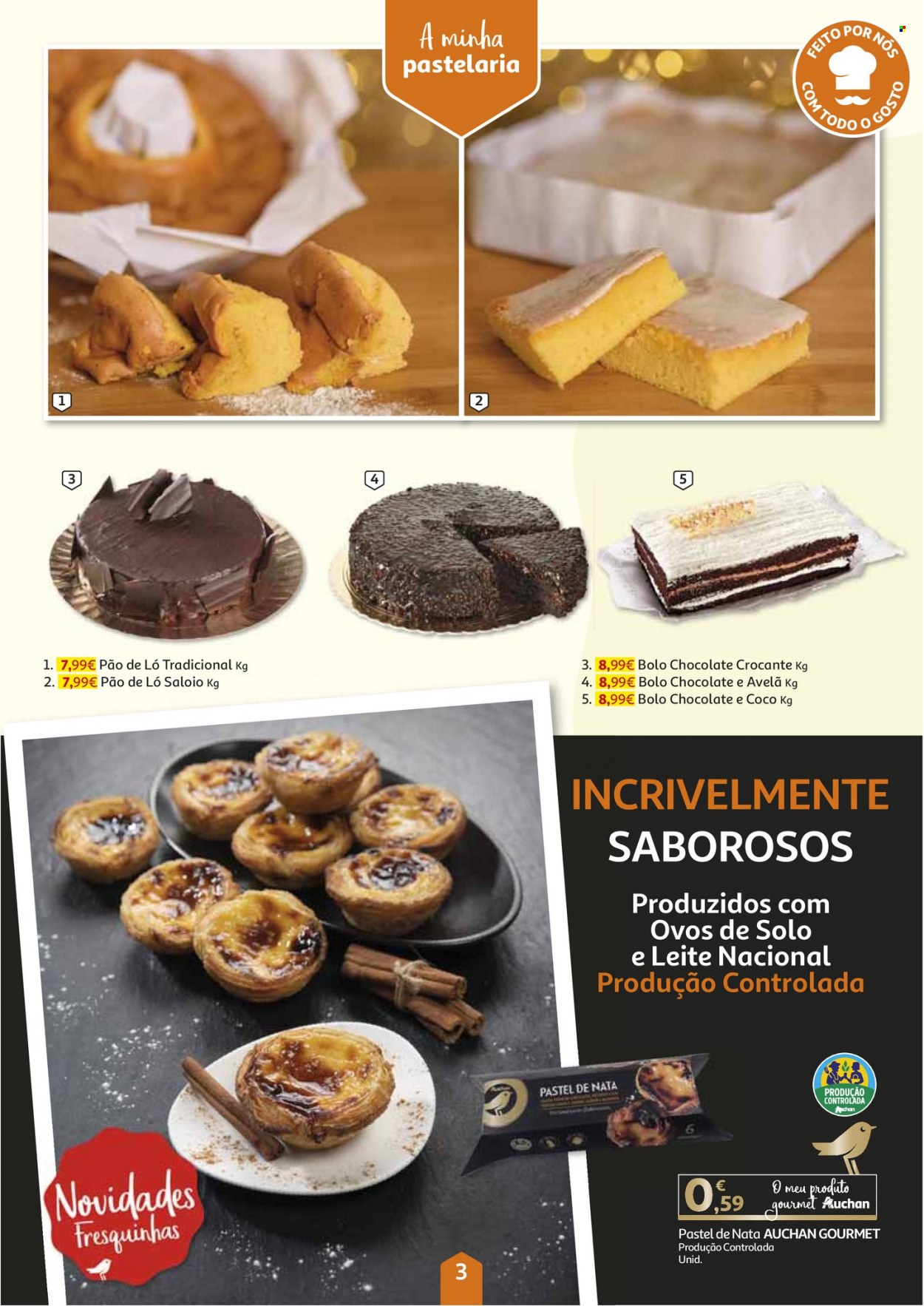 thumbnail - Folheto Auchan - 21.10.2021 - 2.11.2021 - Produtos em promoção - bolo, pão de ló. Página 3.