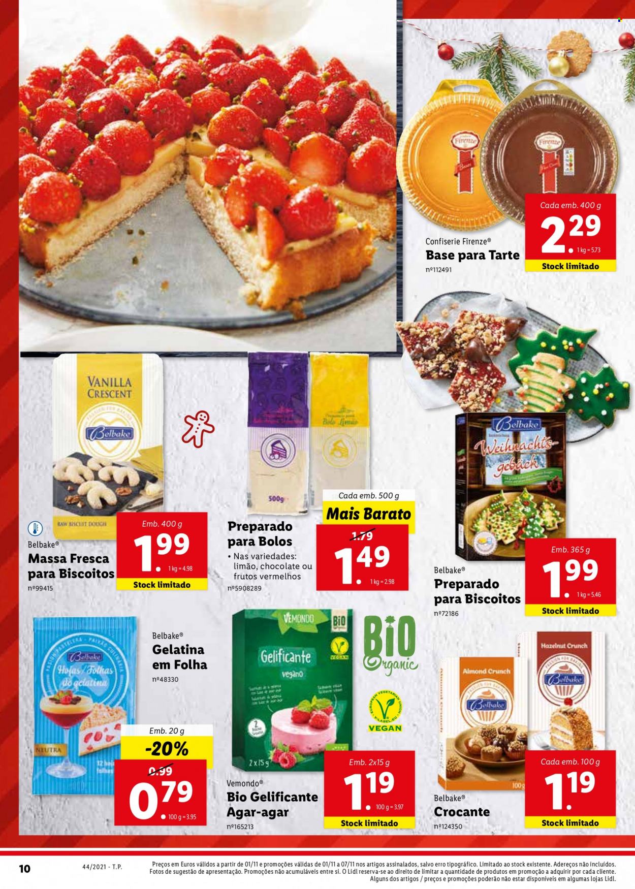 thumbnail - Folheto Lidl - 1.11.2021 - 7.11.2021 - Produtos em promoção - limão, torta, frutos vermelhos, biscoito, agar-agar, gelatina. Página 26.