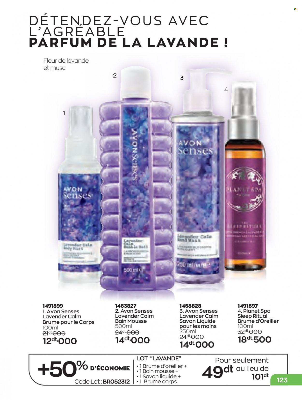 <magasin> - <du DD/MM/YYYY au DD/MM/YYYY> - Produits soldés - ,<products from flyers>. Page 123. 