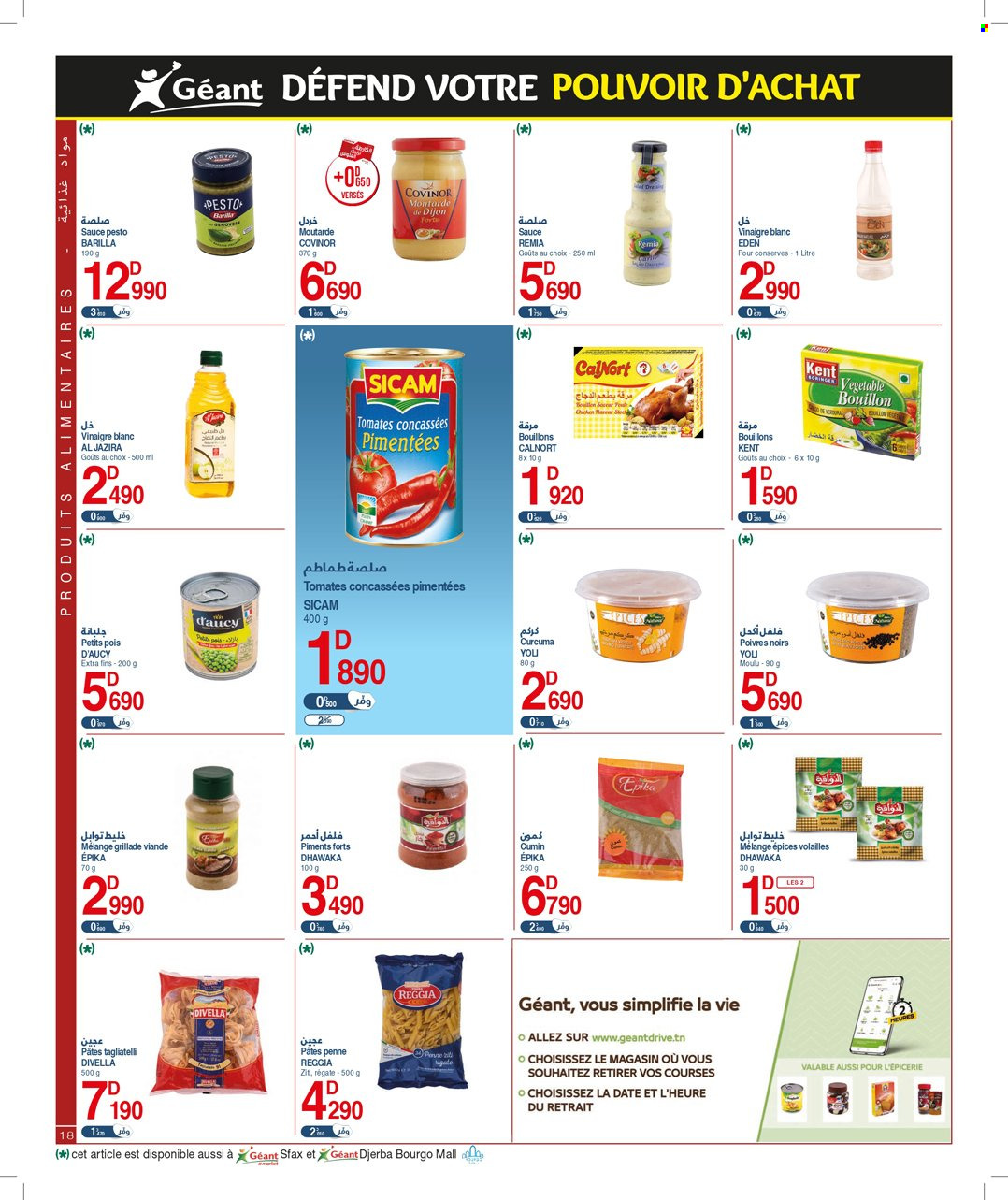 <magasin> - <du DD/MM/YYYY au DD/MM/YYYY> - Produits soldés - ,<products from flyers>. Page 18. 