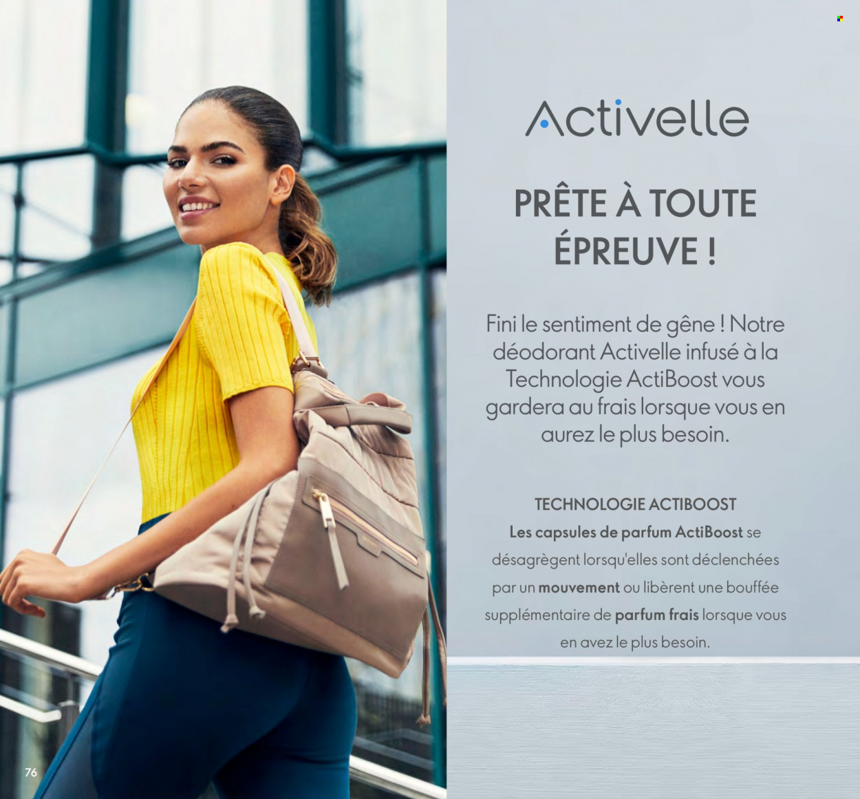 <magasin> - <du DD/MM/YYYY au DD/MM/YYYY> - Produits soldés - ,<products from flyers>. Page 76. 