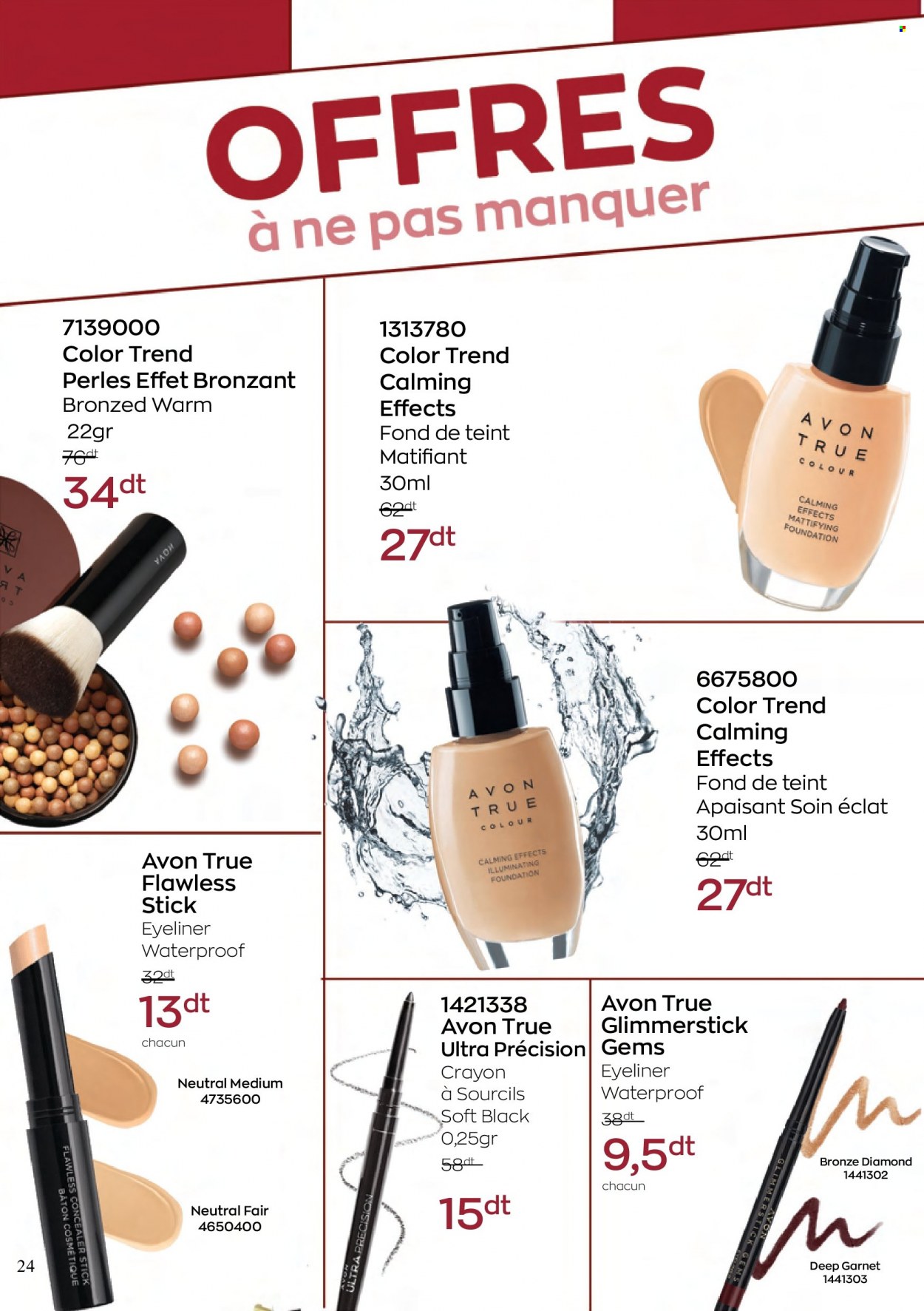 <magasin> - <du DD/MM/YYYY au DD/MM/YYYY> - Produits soldés - ,<products from flyers>. Page 24. 