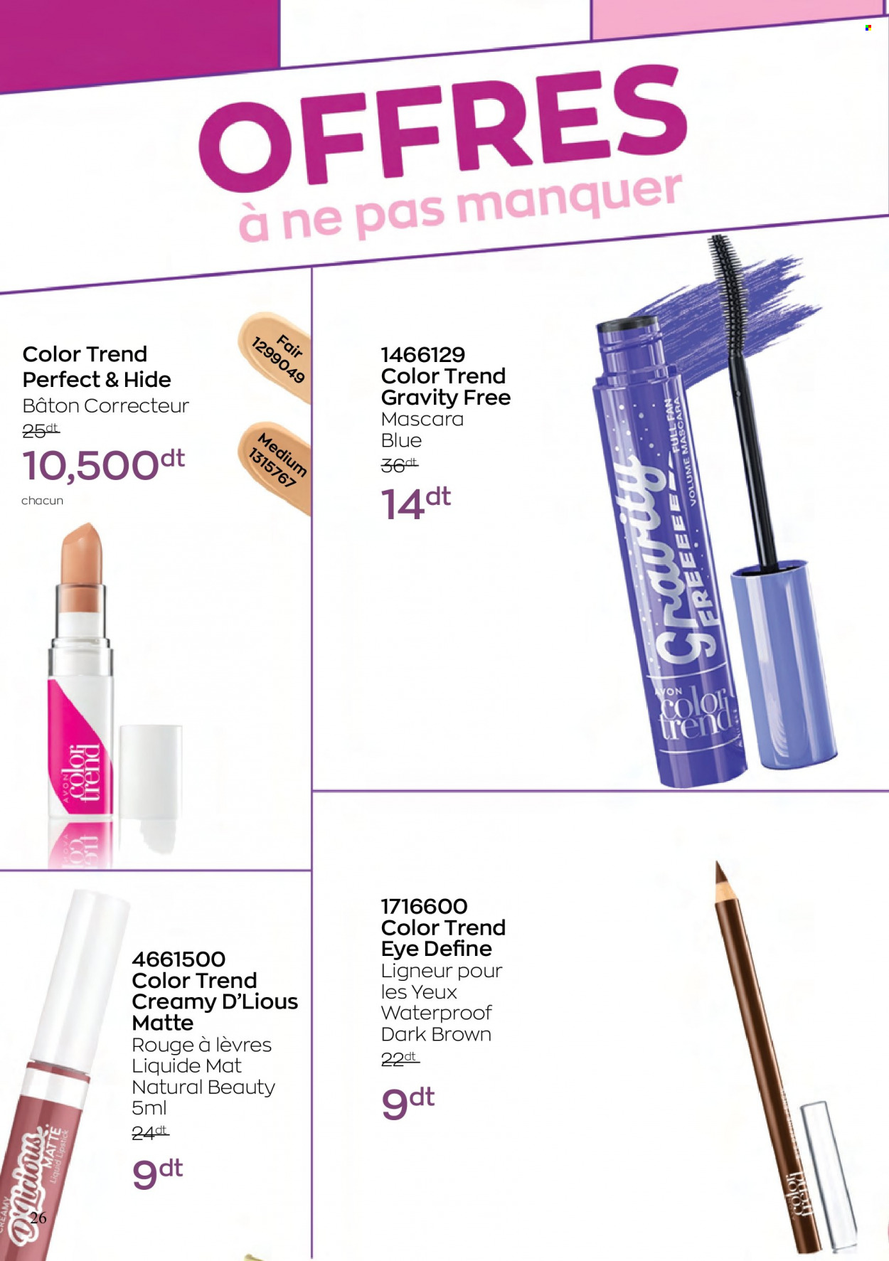 <magasin> - <du DD/MM/YYYY au DD/MM/YYYY> - Produits soldés - ,<products from flyers>. Page 26. 