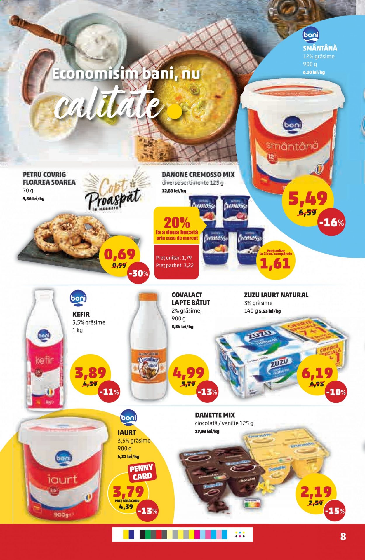 thumbnail - Cataloage PENNY - 14.07.2021 - 20.07.2021 - Produse în vânzare - Danone, Danette, iaurt, chefir, lapte bătut, smântână, ciocolată. Pagina 8.