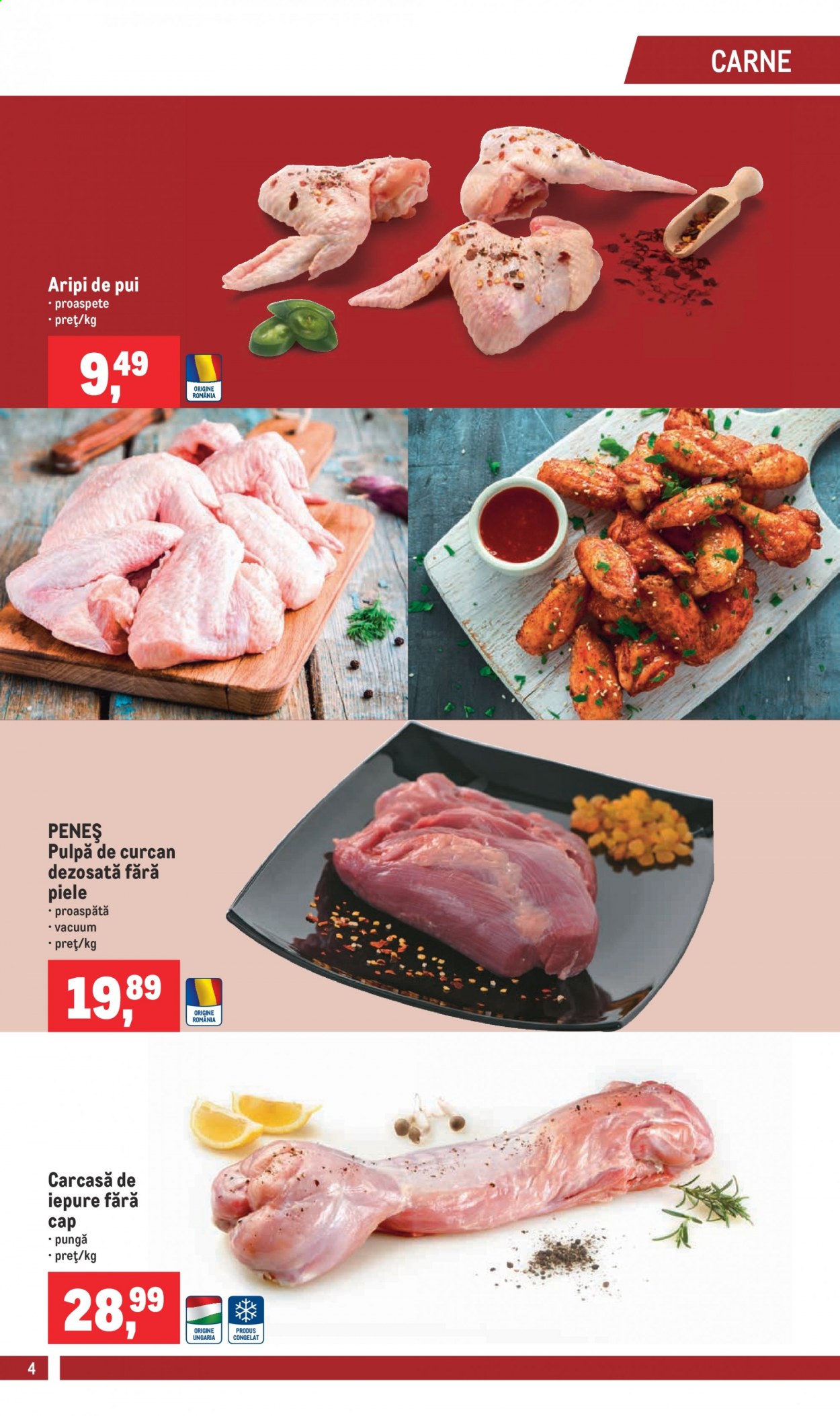 thumbnail - Cataloage Metro - 11.08.2021 - 17.08.2021 - Produse în vânzare - aripi de pui, carne de pui, iеpure proaspăt. Pagina 4.