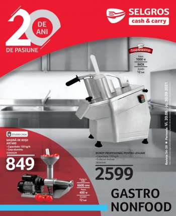Cataloage Selgros - 20.08.2021 - 30.09.2021.