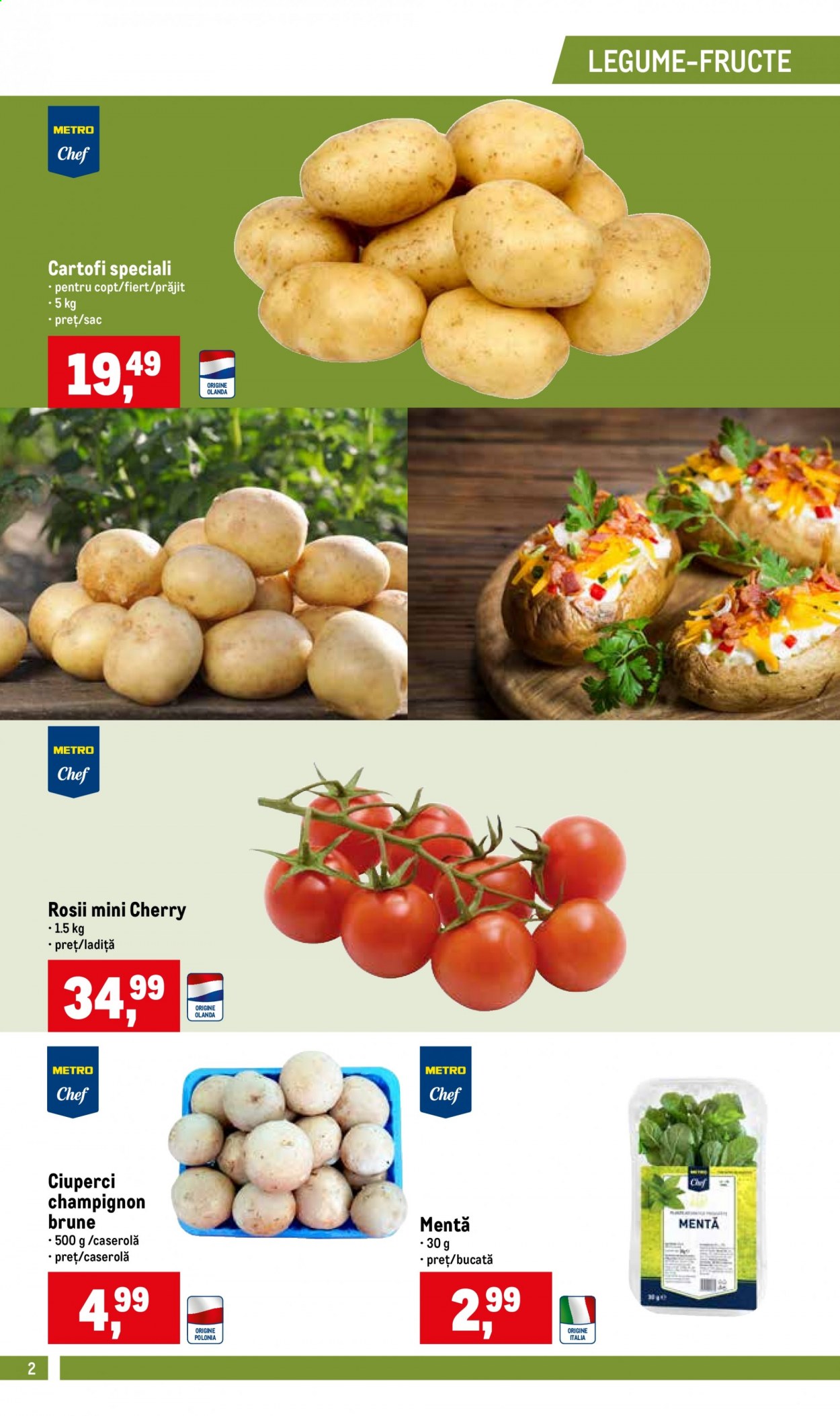 thumbnail - Cataloage Metro - 25.08.2021 - 31.08.2021 - Produse în vânzare - ciuperca, alcool, cartofi, rosii cherry, roșie, cherry. Pagina 2.