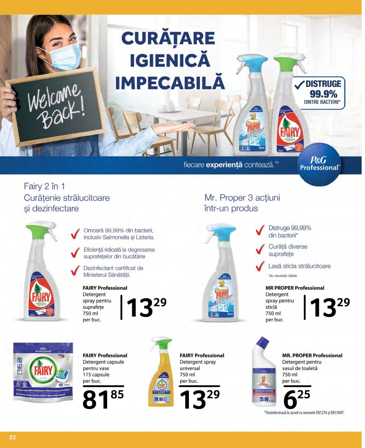 thumbnail - Cataloage Selgros - 01.09.2021 - 30.09.2021 - Produse în vânzare - detergent, dezinfectare, Mr. Proper, detergent pentru wc, detergent capsule, Fairy. Pagina 22.