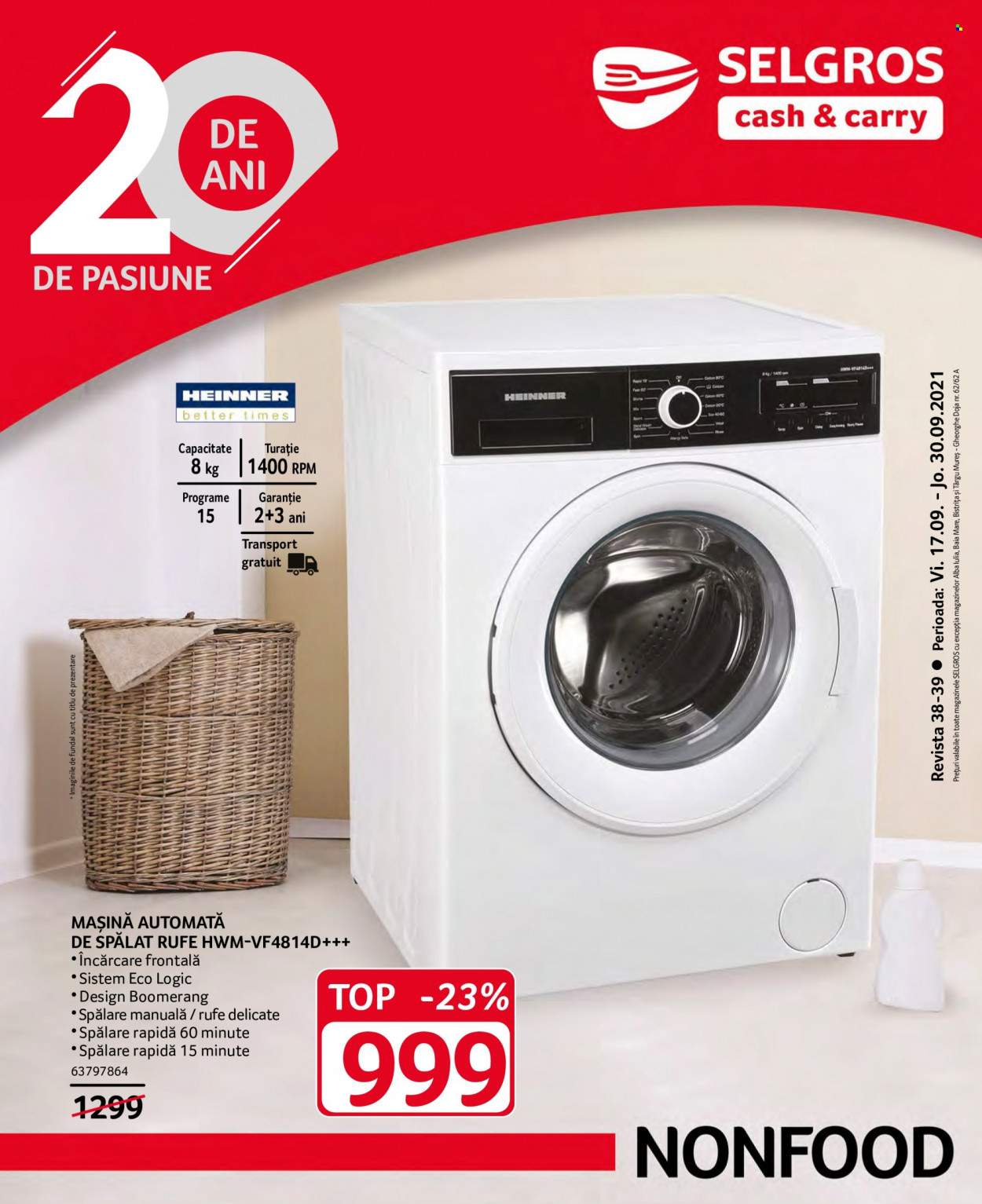 Catalog Selgros - 17.09.2021 - 30.09.2021. Pagina 1