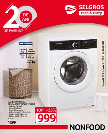 Cataloage Selgros - 17.09.2021 - 30.09.2021.