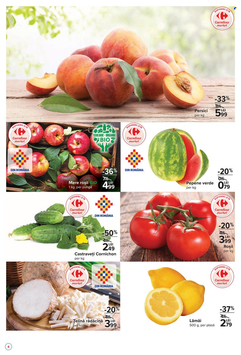 thumbnail - Cataloage Carrefour - 23.09.2021 - 29.09.2021 - Produse în vânzare - țelină, lămâi, pepene, mere, castraveți cornichon, castravețe. Pagina 4.