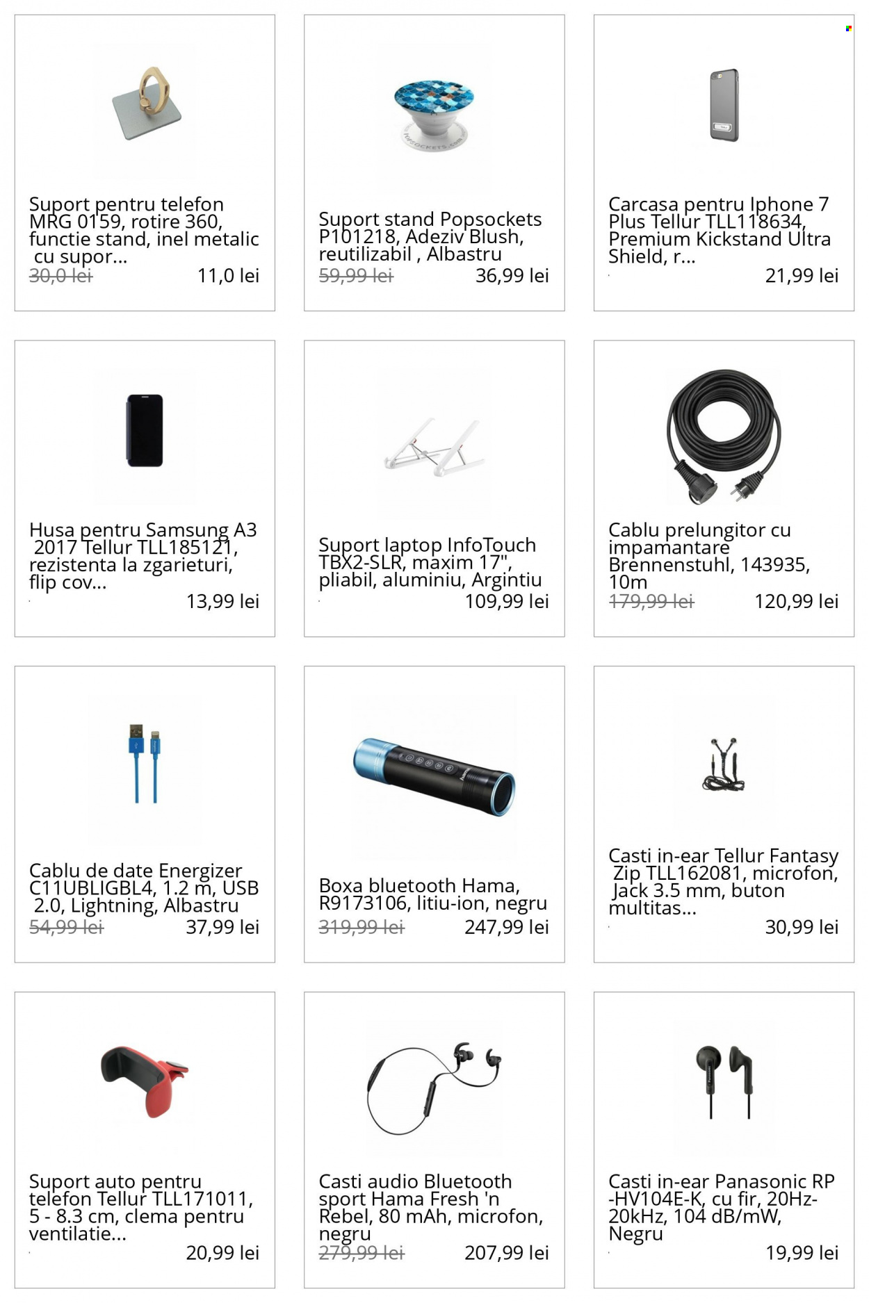thumbnail - Cataloage elefant.ro - Produse în vânzare - Panasonic, Samsung, Energizer, telefon, iPhone, iPhone 7, laptop, Hama, boxa, căşti, inel. Pagina 13.