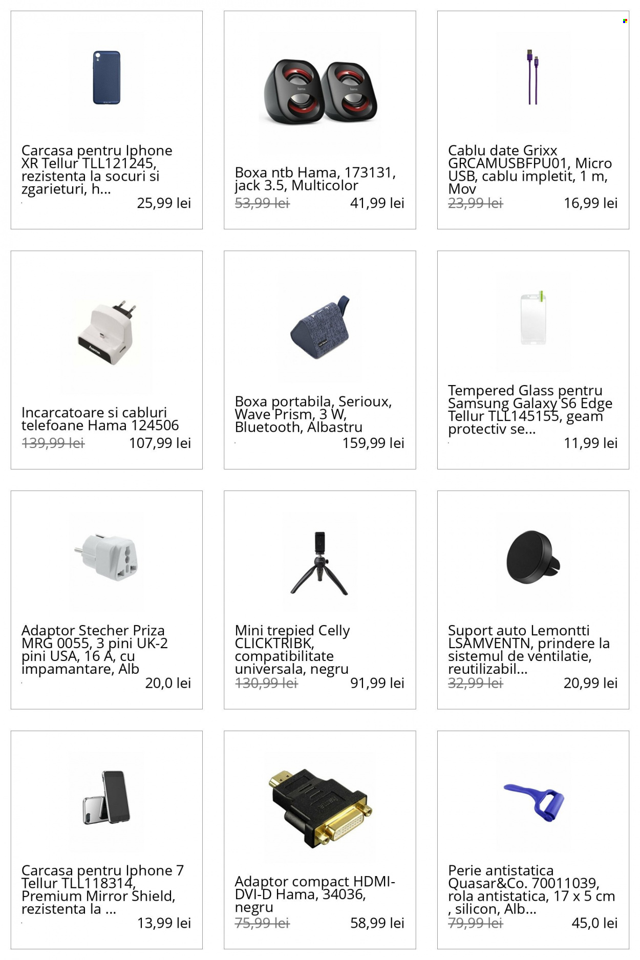 thumbnail - Cataloage elefant.ro - Produse în vânzare - Samsung, perie, iPhone, iPhone 7, cablu date, Hama, trepied, boxa, boxa portabila. Pagina 22.