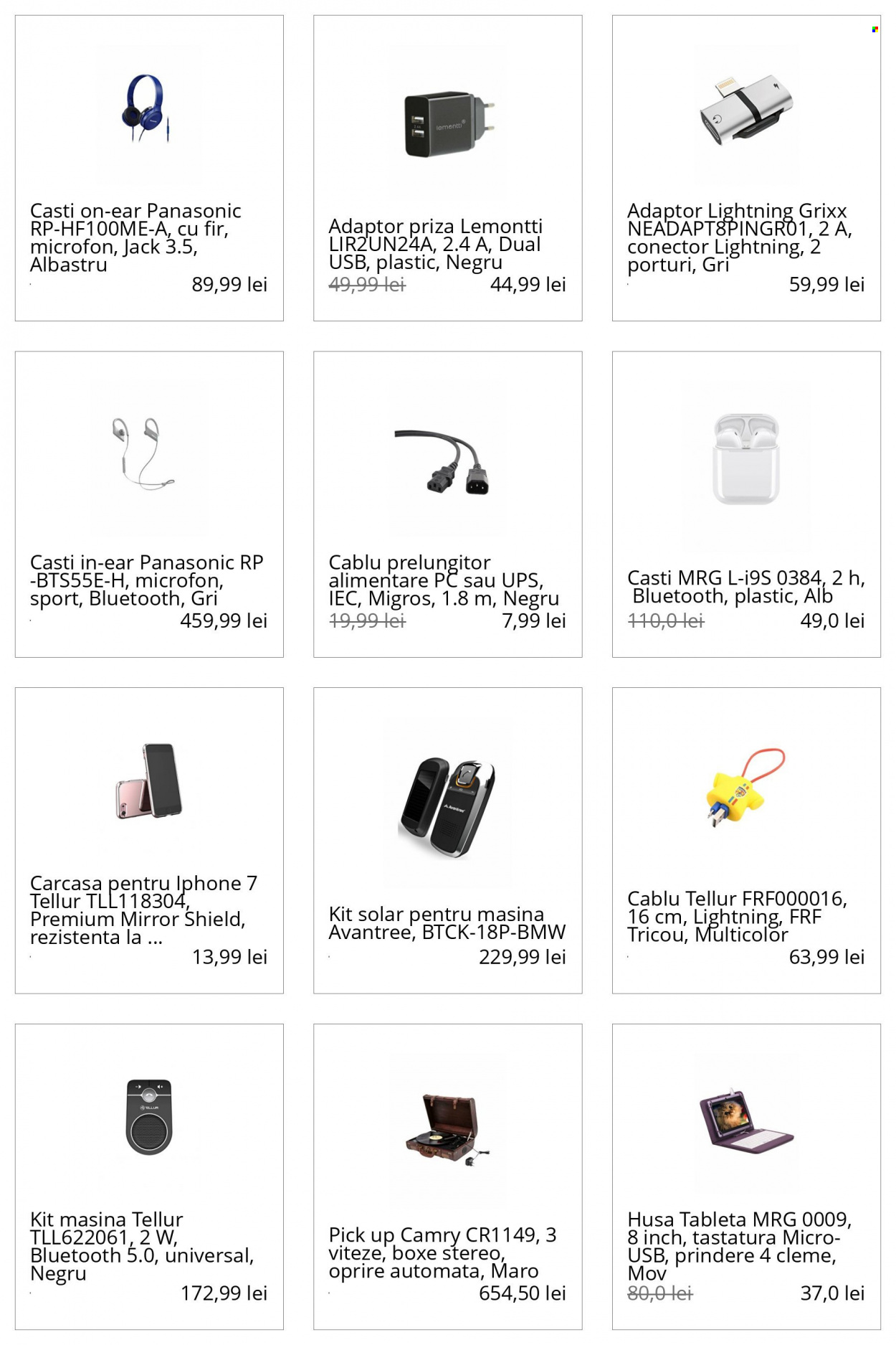 thumbnail - Cataloage elefant.ro - Produse în vânzare - Panasonic, iPhone, iPhone 7, tabletă, tastatura, boxa, căşti. Pagina 17.