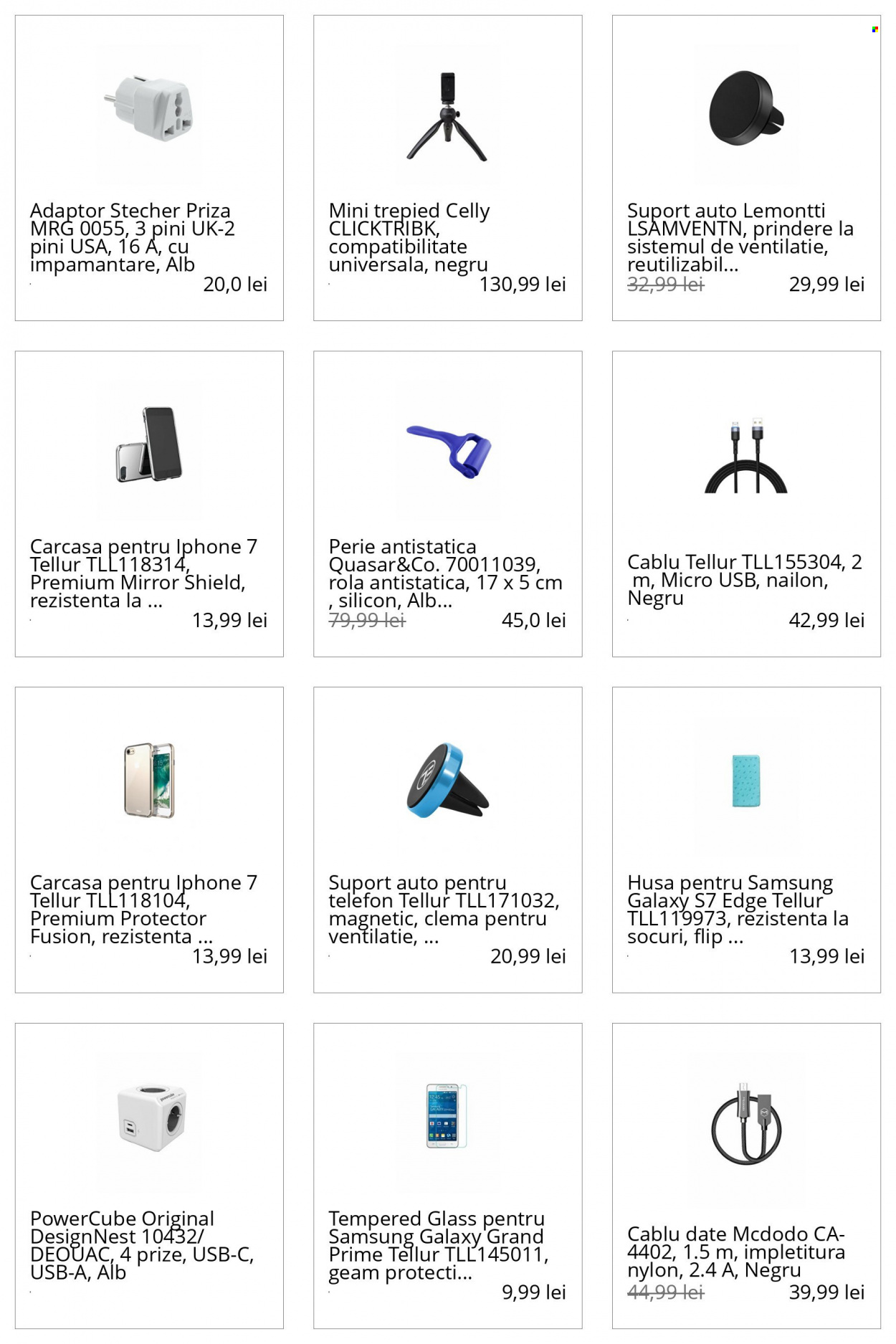thumbnail - Cataloage elefant.ro - Produse în vânzare - Samsung, perie, telefon, iPhone, iPhone 7, cablu date, trepied. Pagina 19.