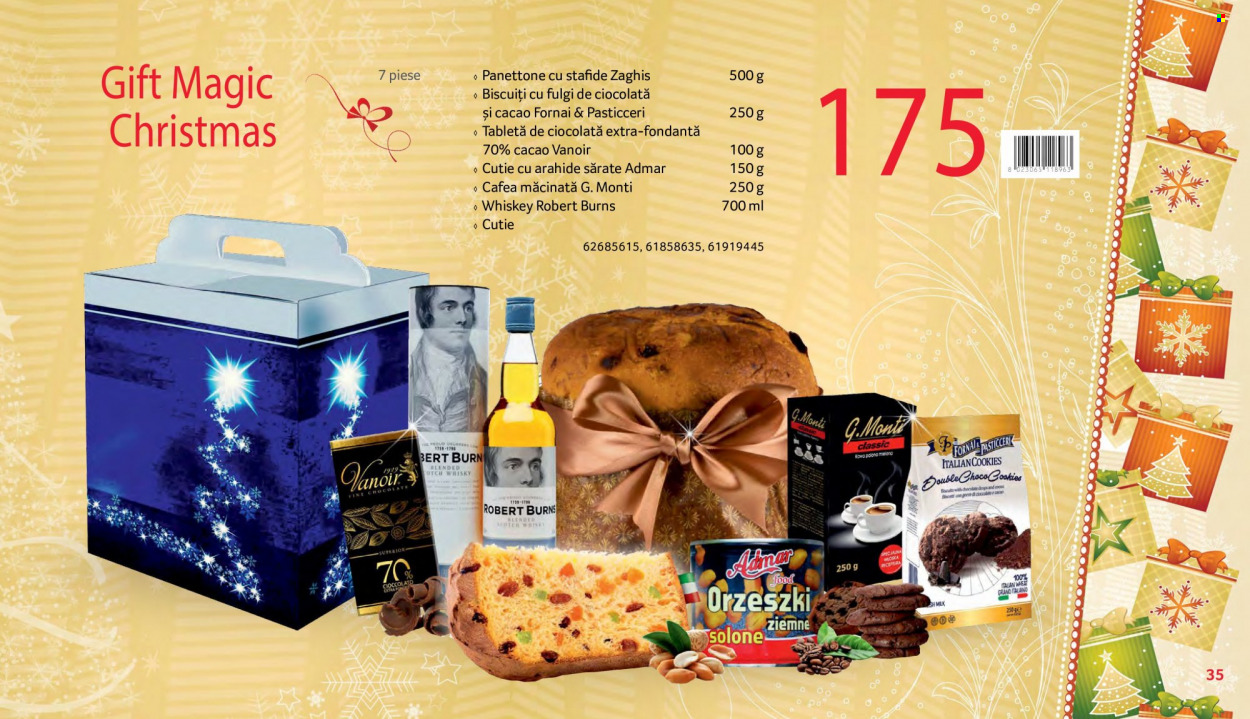 thumbnail - Cataloage Selgros - 01.11.2021 - 31.12.2021 - Produse în vânzare - alcool, panettone, biscuiți, arahide, arahide sărate, cafea măcinată, cafea, whisky. Pagina 35.