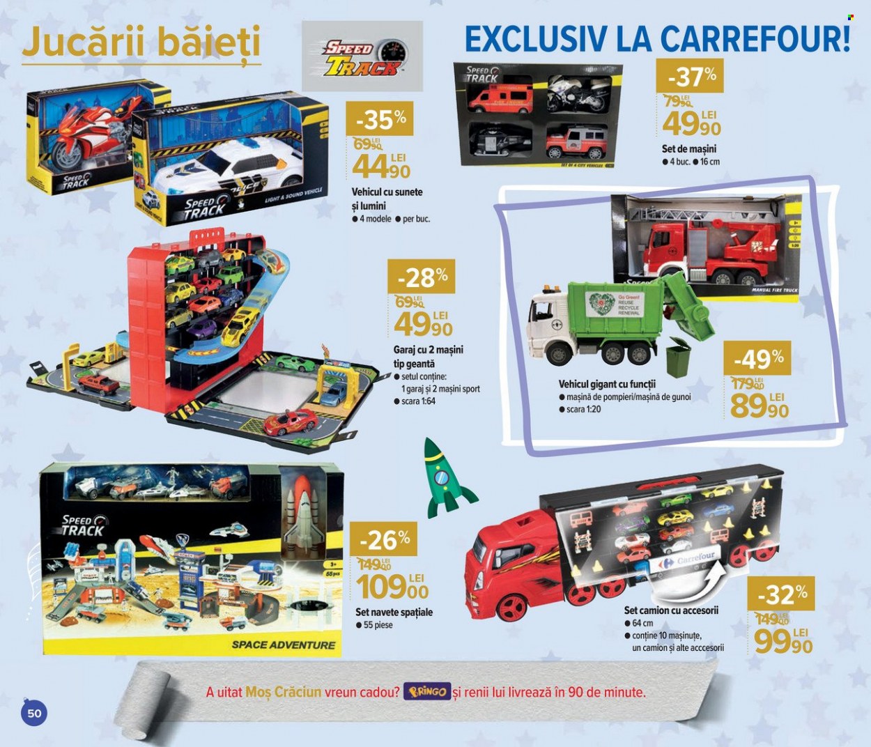thumbnail - Cataloage Carrefour - 11.11.2021 - 05.01.2022 - Produse în vânzare - Moș Crăciun, geantă, camion, masinuta, scară. Pagina 50.