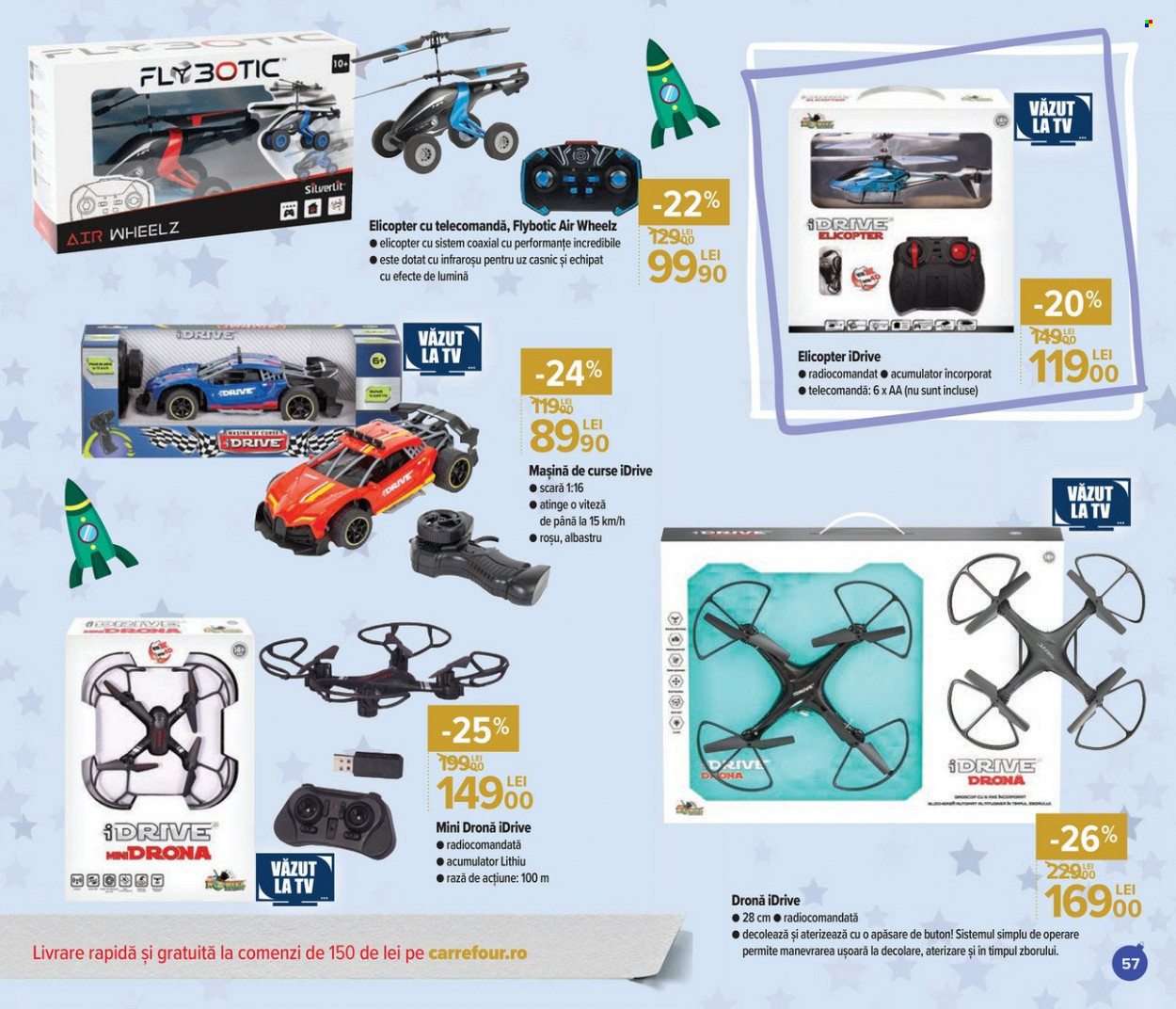 thumbnail - Cataloage Carrefour - 11.11.2021 - 05.01.2022 - Produse în vânzare - dronă, elicopter, scară. Pagina 57.
