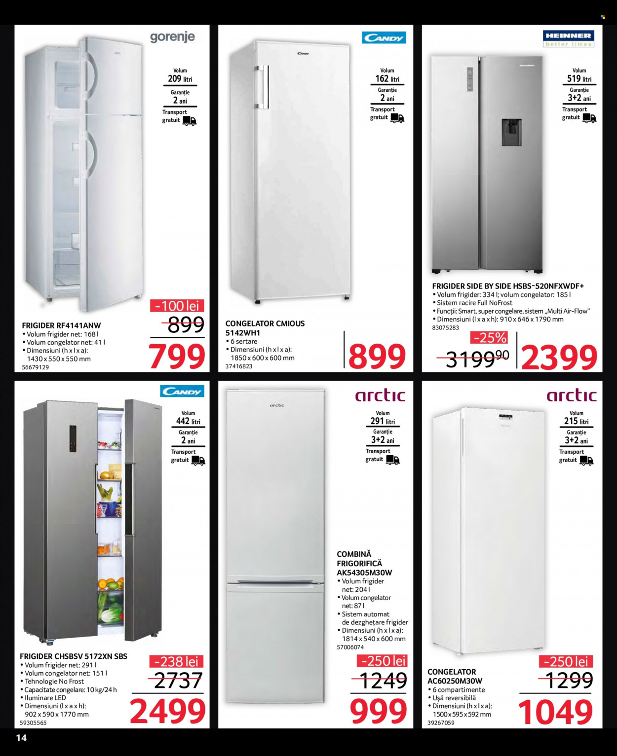 thumbnail - Cataloage Selgros - 12.11.2021 - 26.11.2021 - Produse în vânzare - combina frigorifica, congelator, frigider, side-by-side. Pagina 14.