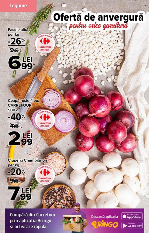thumbnail - Cataloage Carrefour - 18.11.2021 - 24.11.2021 - Produse în vânzare - ciuperca, champignon, ceapă roșie, roșie, fasole, fasole albă. Pagina 5.