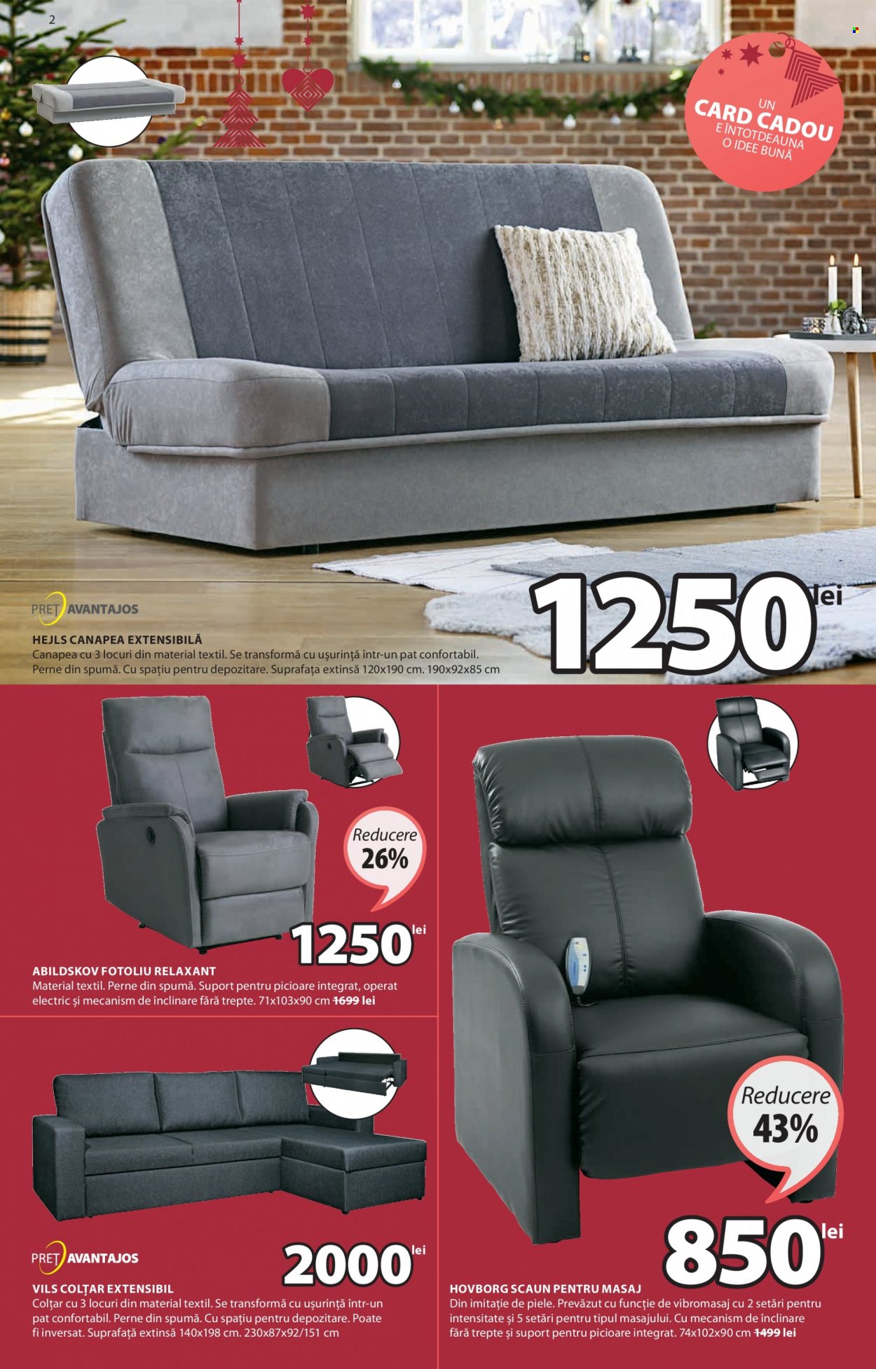 thumbnail - Cataloage JYSK - 25.11.2021 - 24.12.2021 - Produse în vânzare - pat, pernă, scaun, canapea, fotoliu. Pagina 2.