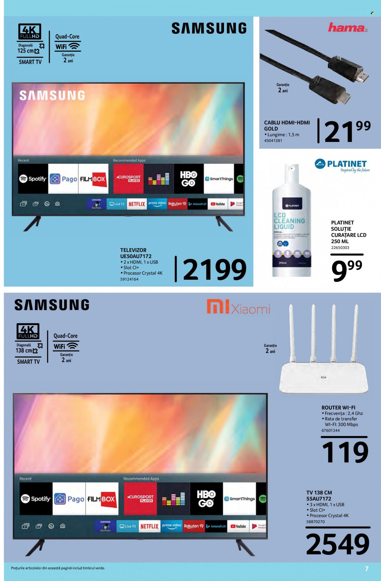 thumbnail - Cataloage Selgros - 27.11.2021 - 24.12.2021 - Produse în vânzare - Samsung, soluţie de curăţare, router, smart tv, televizor, Hama. Pagina 7.