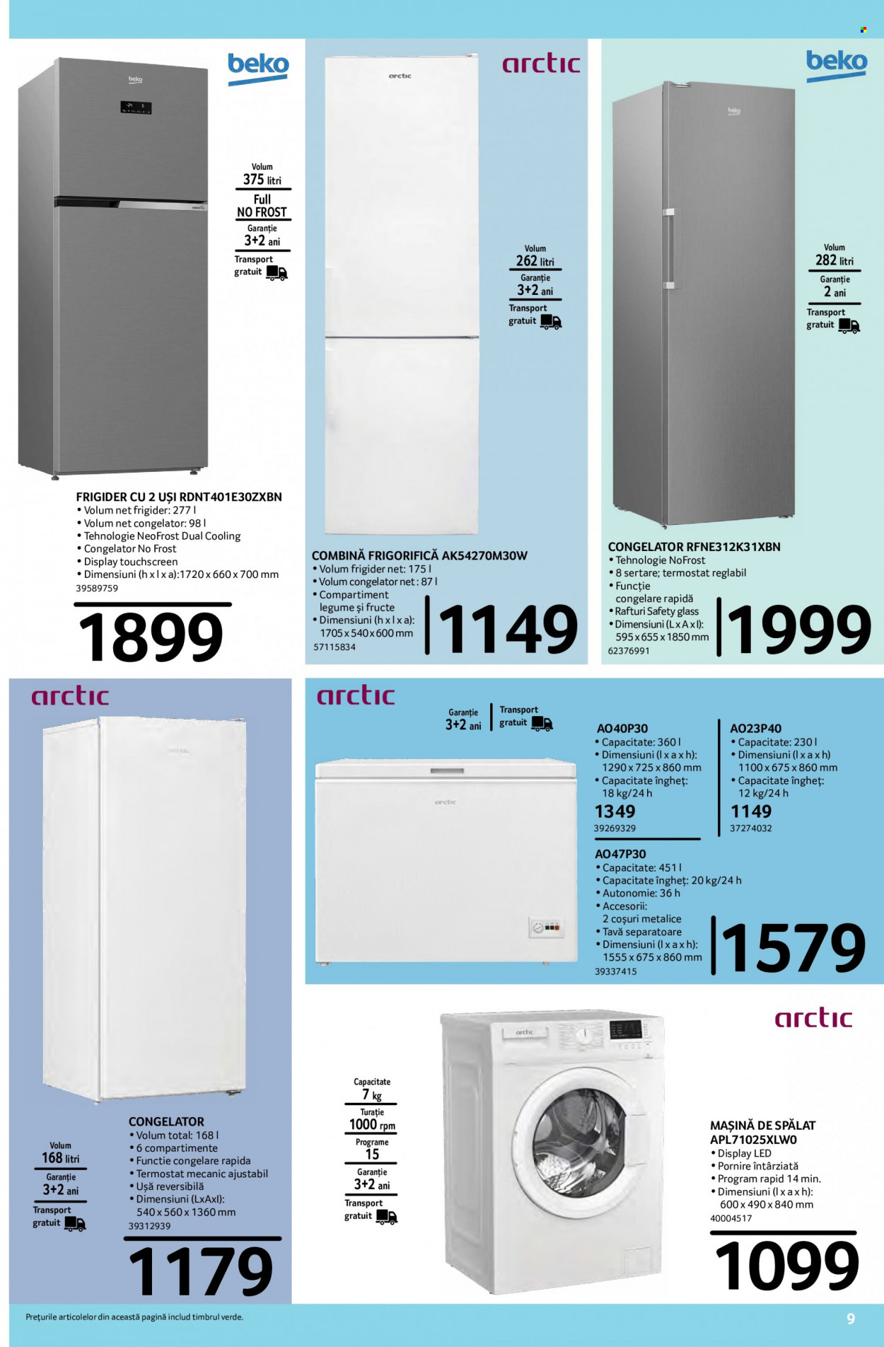 thumbnail - Cataloage Selgros - 26.11.2021 - 24.12.2021 - Produse în vânzare - combina frigorifica, congelator, frigider. Pagina 9.