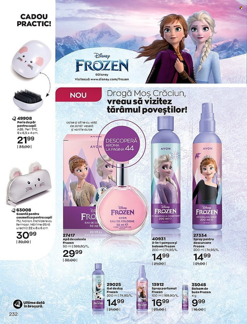 thumbnail - Cataloage Avon - 01.12.2021 - 31.12.2021 - Produse în vânzare - balsam de buze, spray parfumat, Disney, geantă. Pagina 232.