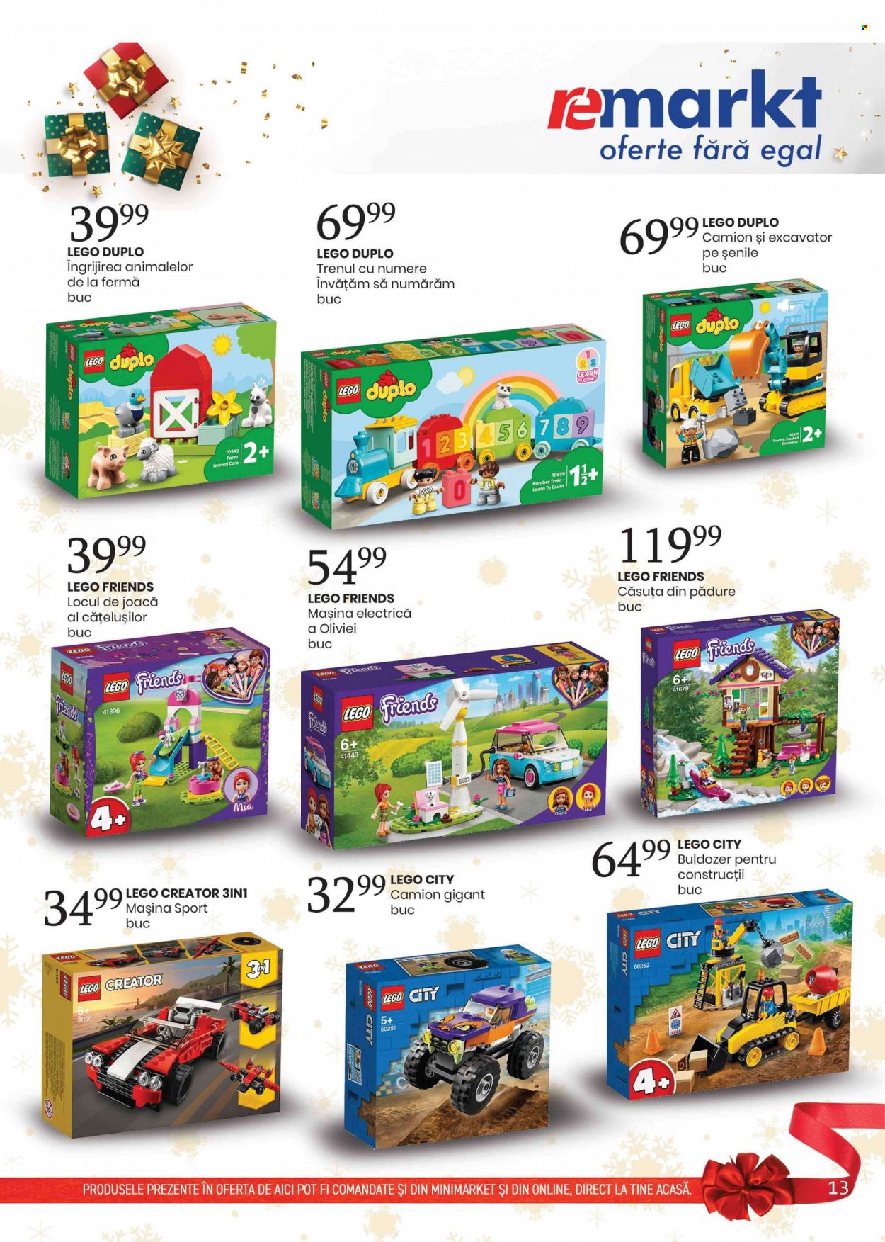 thumbnail - Cataloage remarkt - 02.12.2021 - 26.12.2021 - Produse în vânzare - camion, excavator, LEGO Creator, LEGO Duplo, LEGO Friends, LEGO, LEGO City. Pagina 13.