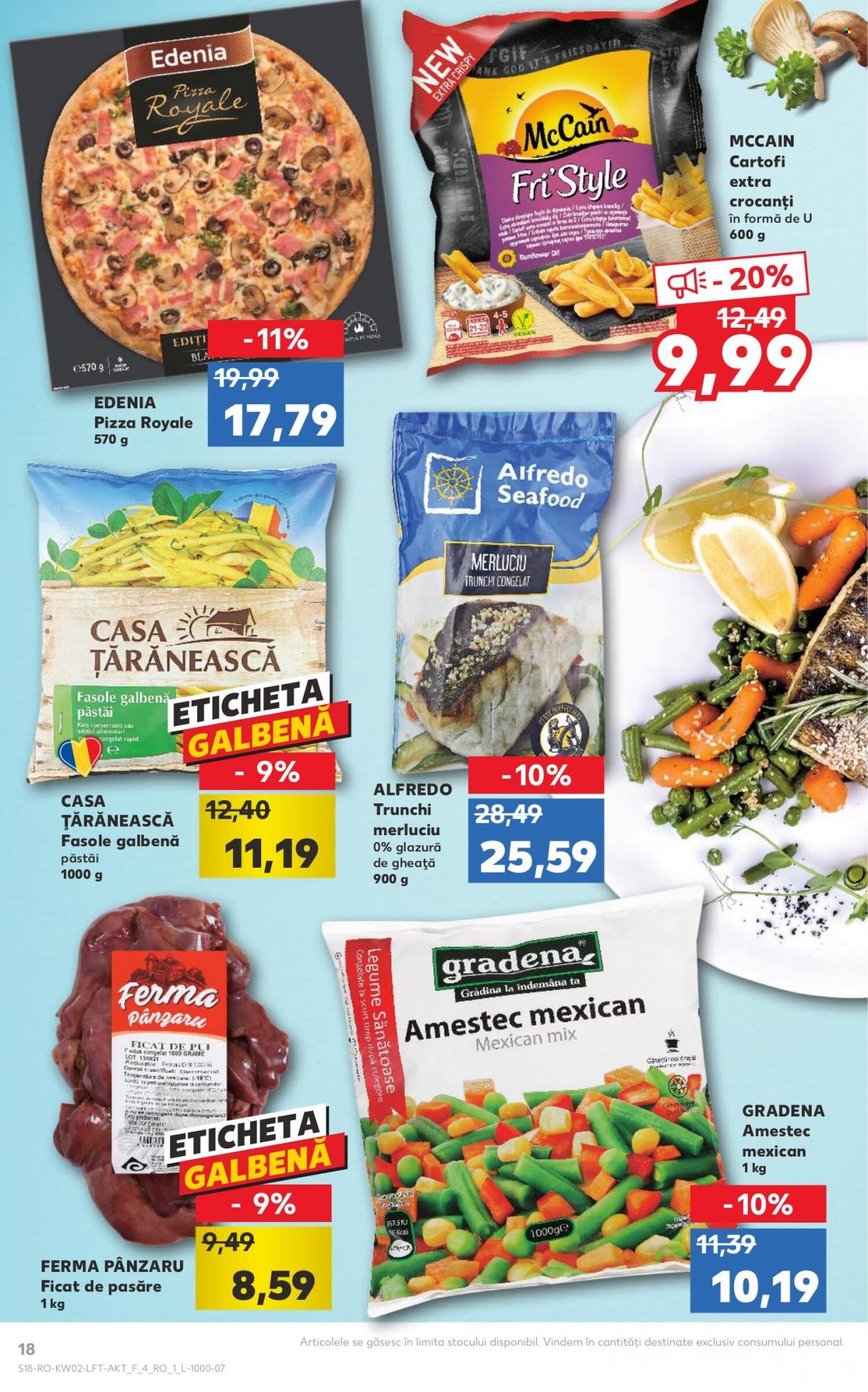 thumbnail - Cataloage Kaufland - 12.01.2022 - 18.01.2022 - Produse în vânzare - cartofi, pizza, amestec mexican, McCain, fasole. Pagina 18.