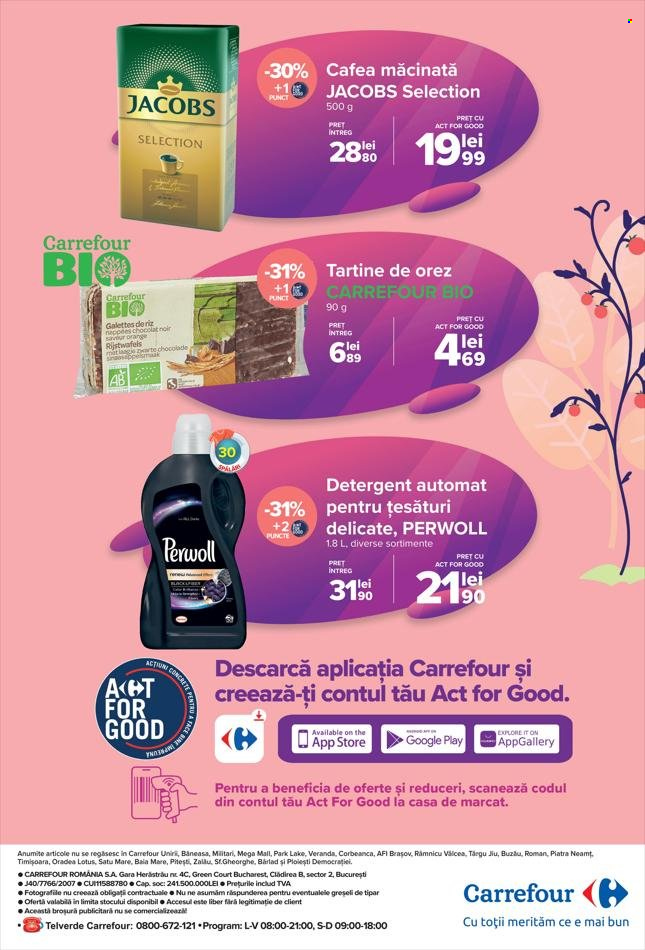 thumbnail - Cataloage Carrefour - 13.01.2022 - 19.01.2022 - Produse în vânzare - orez, cafea măcinată, Jacobs, cafea, detergent, detergent automat, Perwoll. Pagina 11.