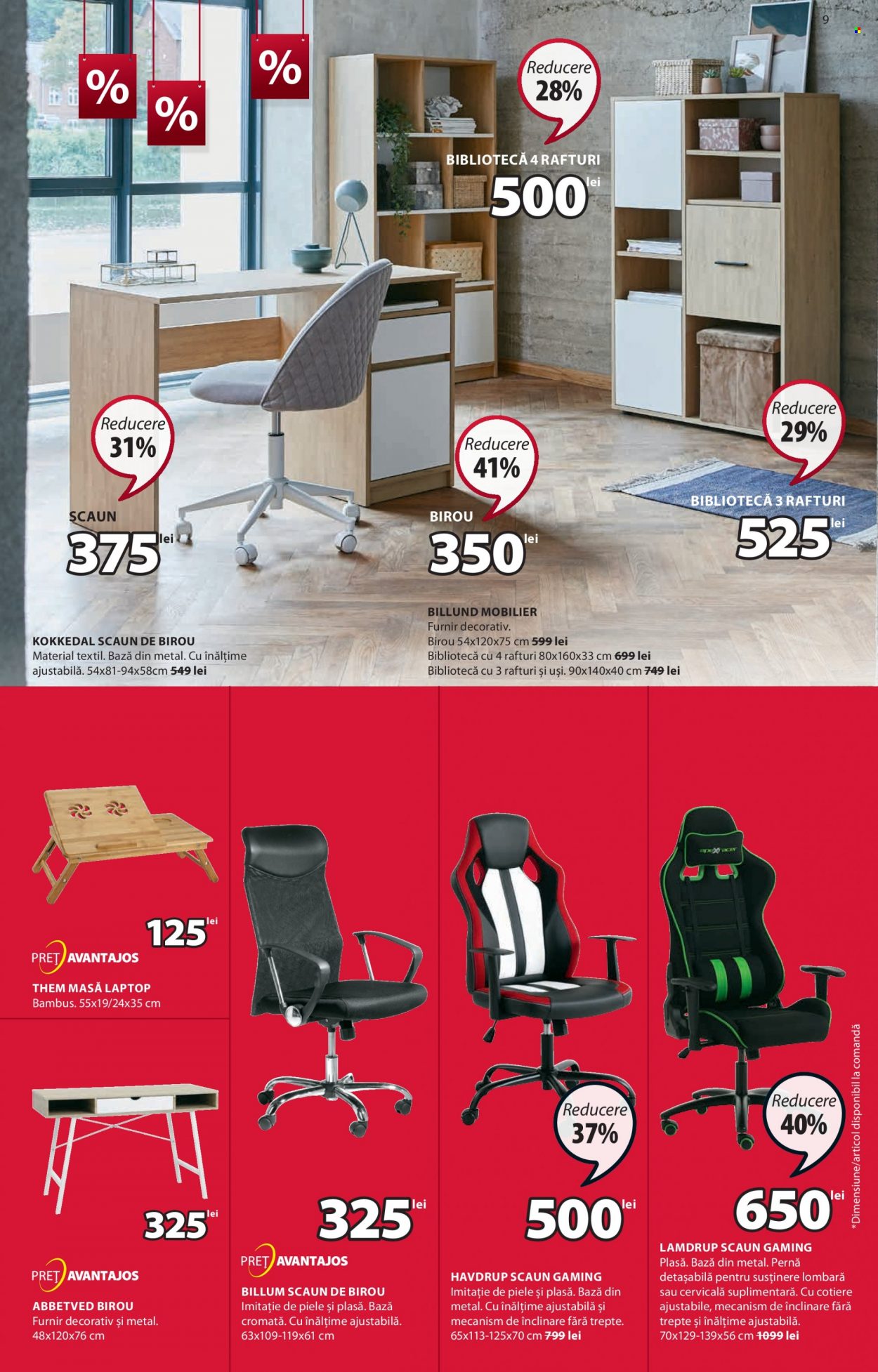 thumbnail - Cataloage JYSK - 13.01.2022 - 09.02.2022 - Produse în vânzare - pernă, masă, scaun, bibliotecă, masă laptop, scaun de birou, scaun gaming. Pagina 9.