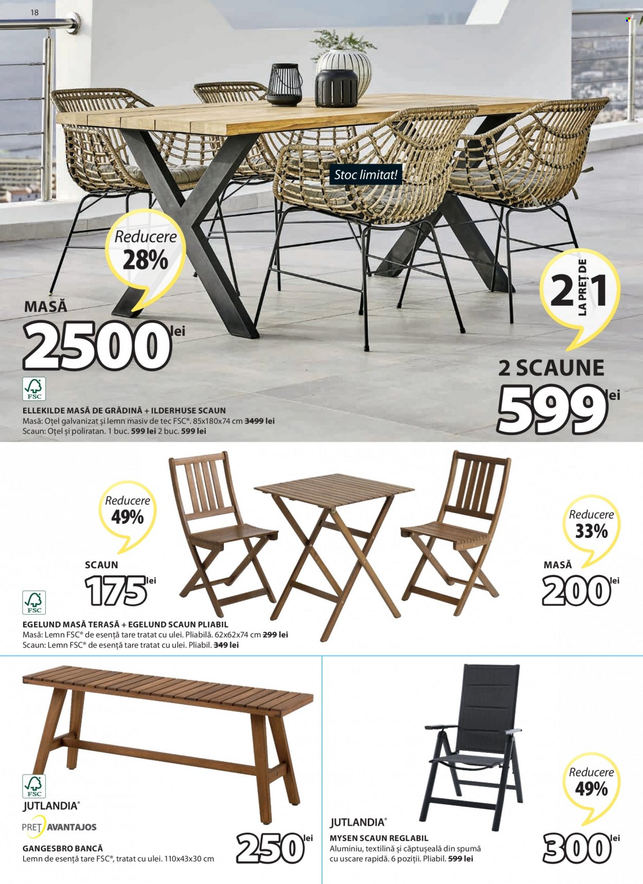 thumbnail - Cataloage JYSK - 05.05.2022 - 01.06.2022 - Produse în vânzare - masă, scaun, bancă, masă de grădină, scaun pliant. Pagina 18.